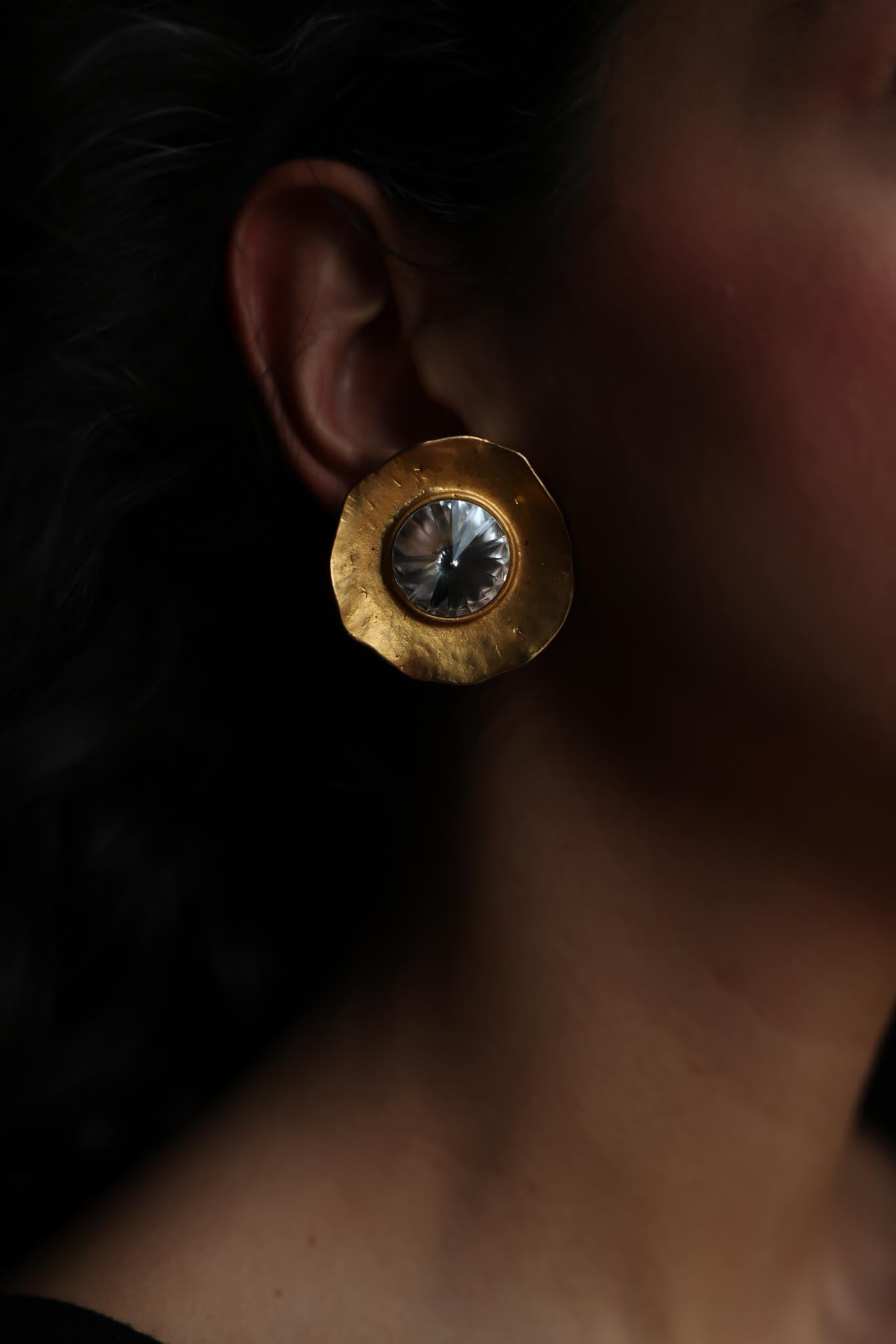 Norma Jean Gold Plated Clip-On Earrings|Vintage Baazaar 