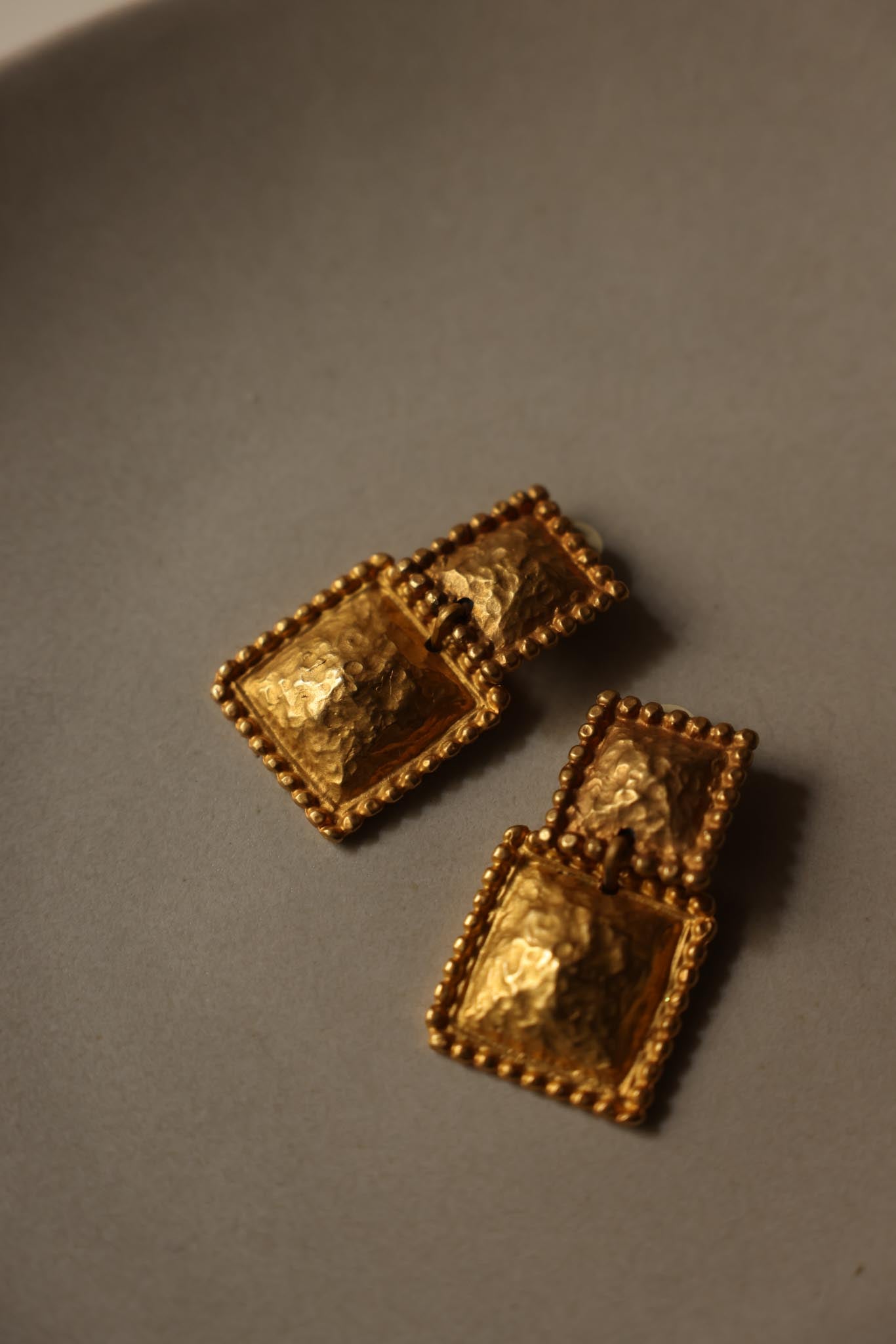 Gold Filled Statement Clip-On Earrings|Vintage Baazaar 