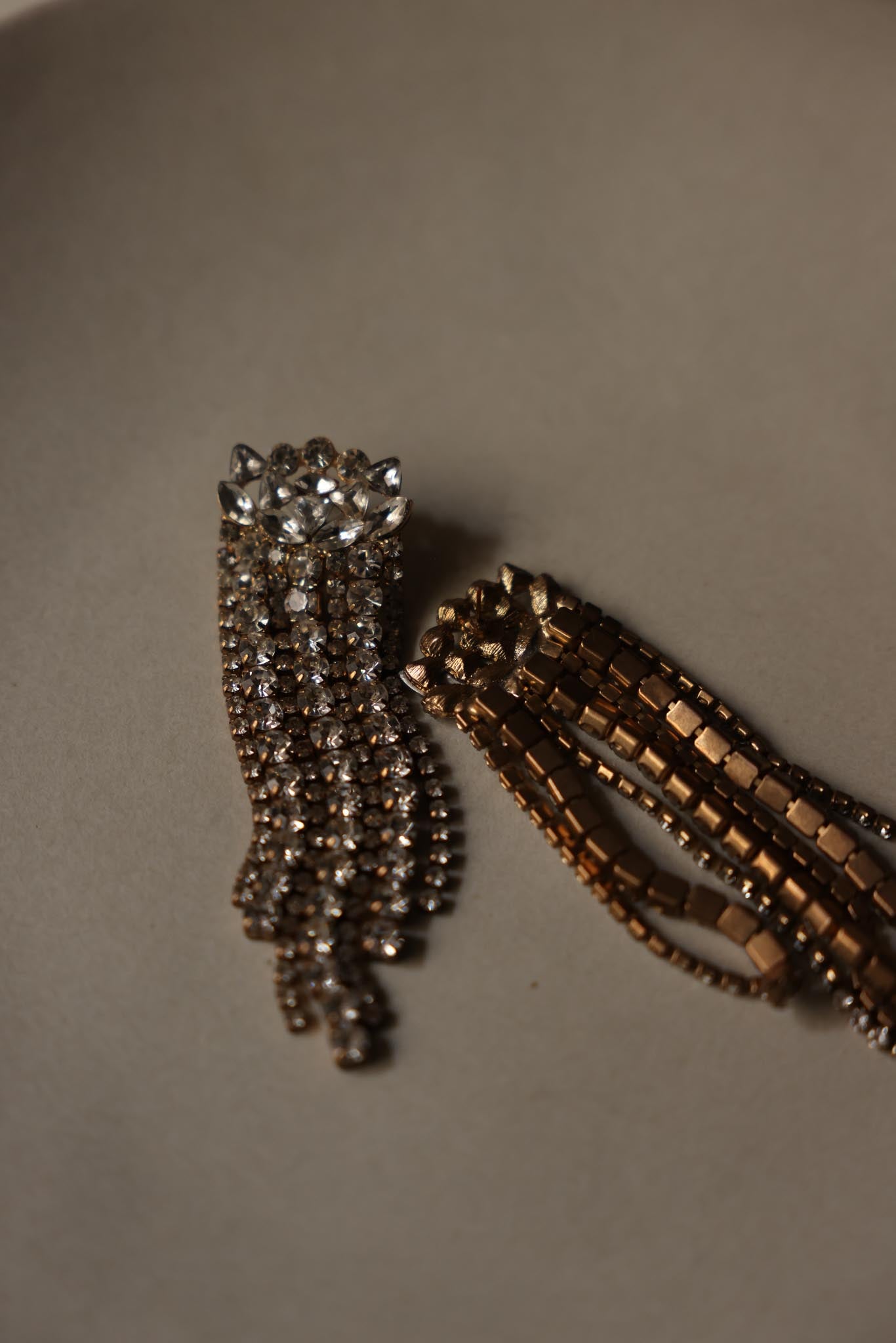 Gold-Tone Dangle Pierced Earrings|Vintage Baazaar 