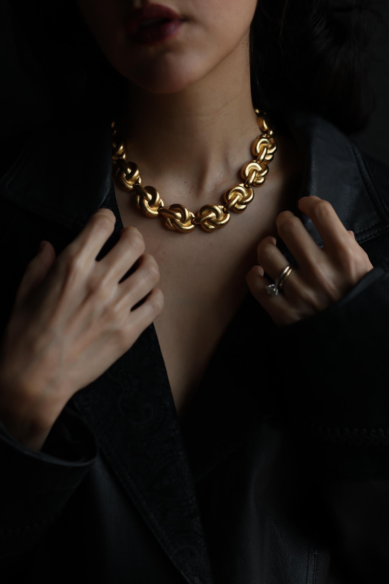 Anne Klein Gold-Tone Knot Link Necklace