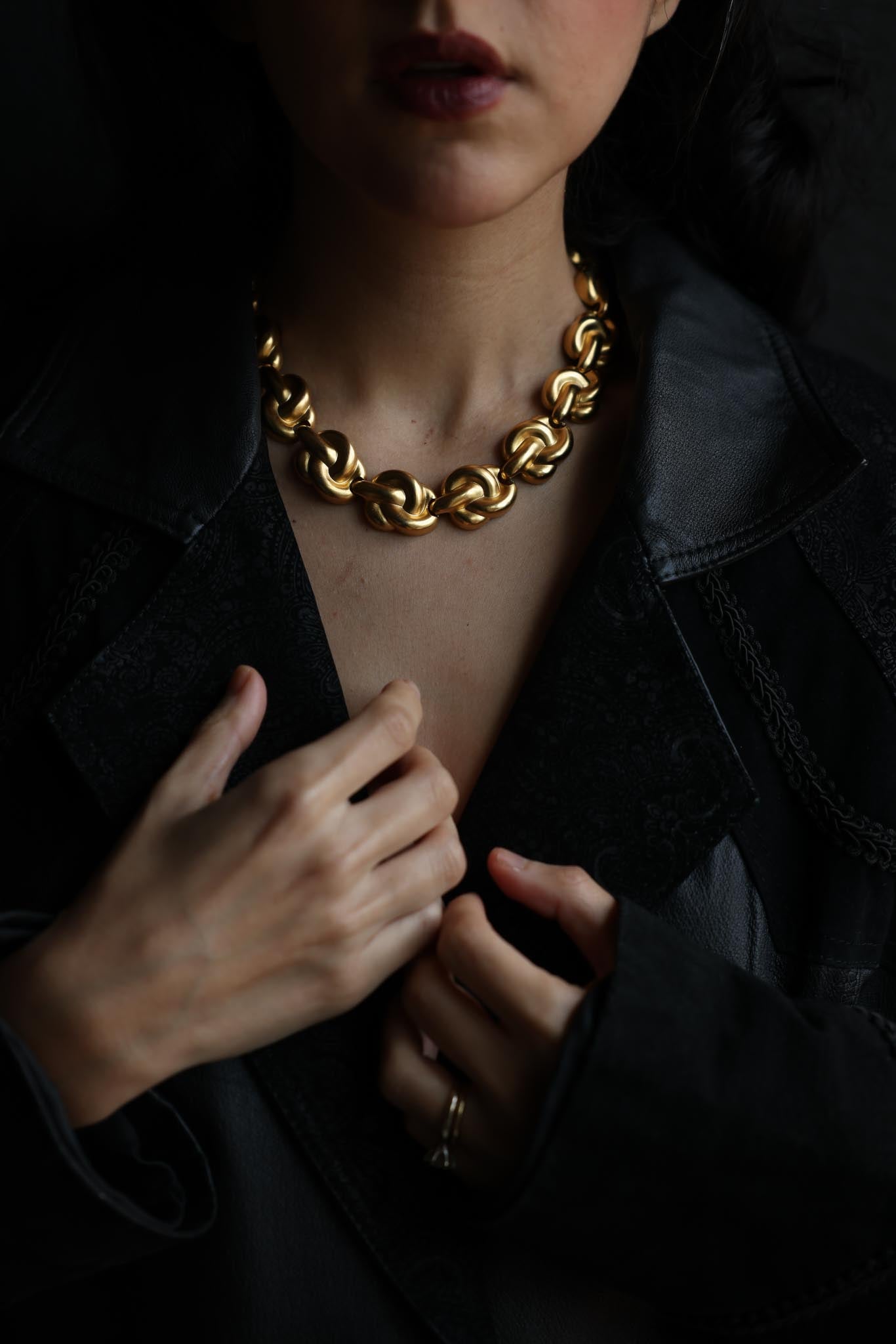 Anne Klein Gold-Tone Knot Link Necklace