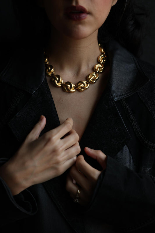 Anne Klein Gold-Tone Knot Link Necklace