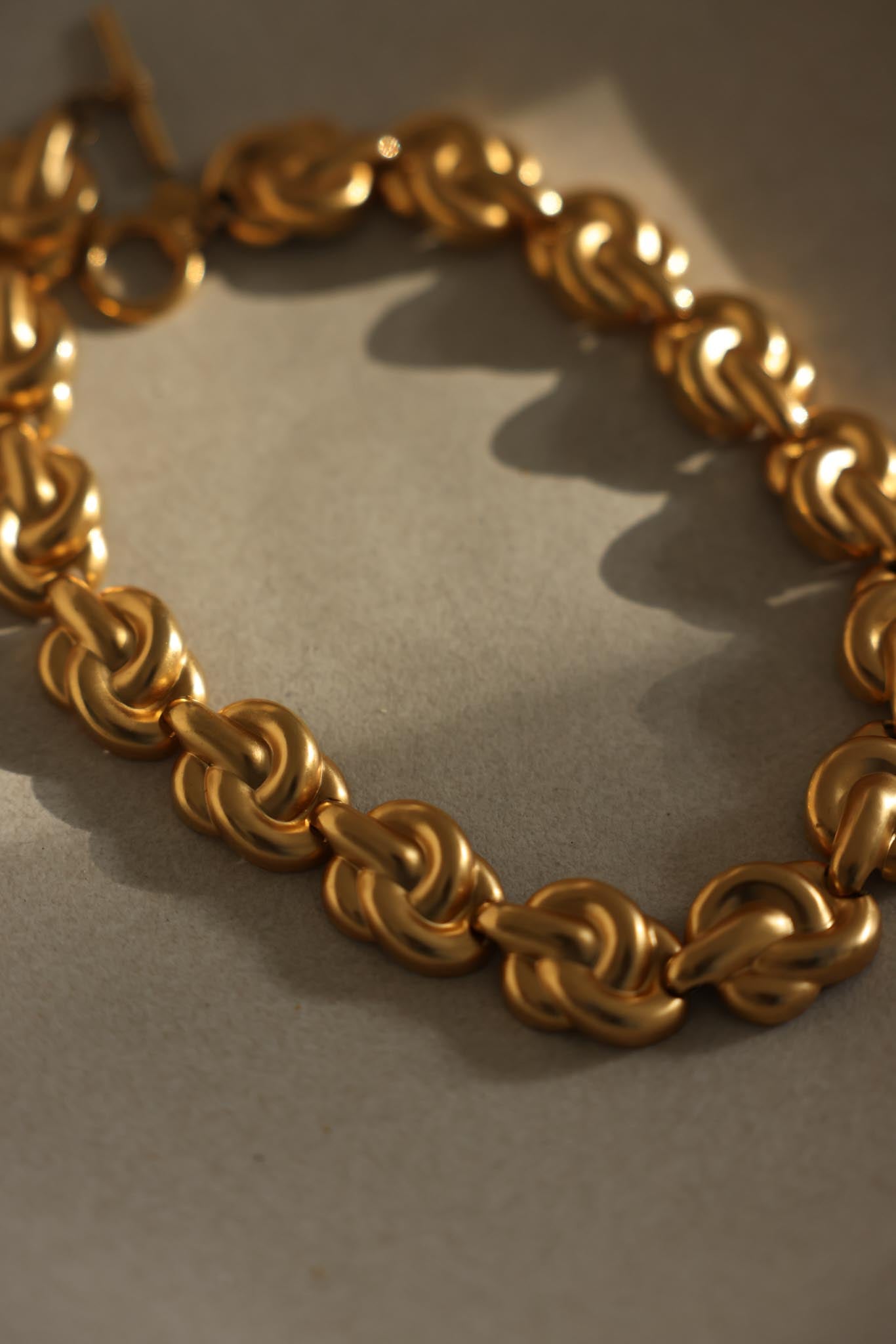 Anne Klein Gold-Tone Knot Link Necklace