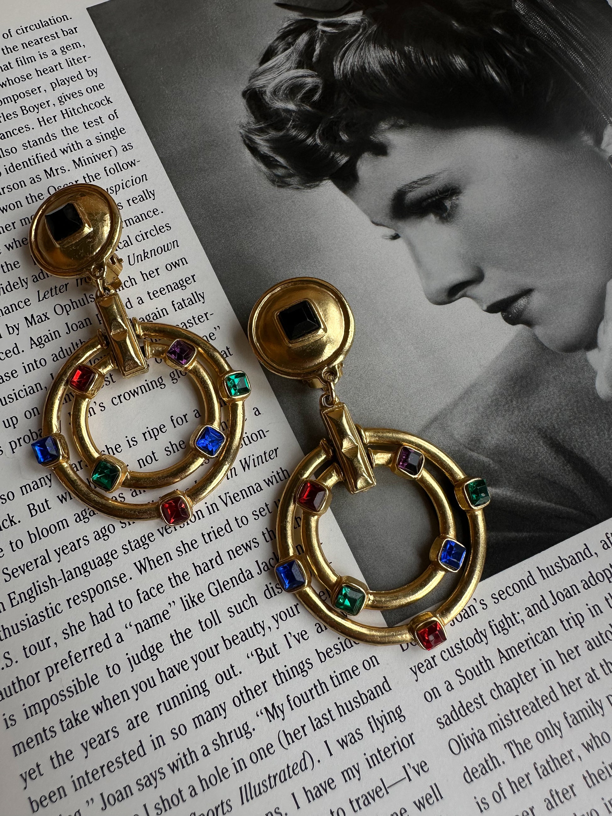 Gemstone Halo Earrings|Vintage Baazaar 