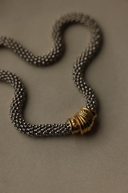 Two-Tone Mesh Magnetic Necklace