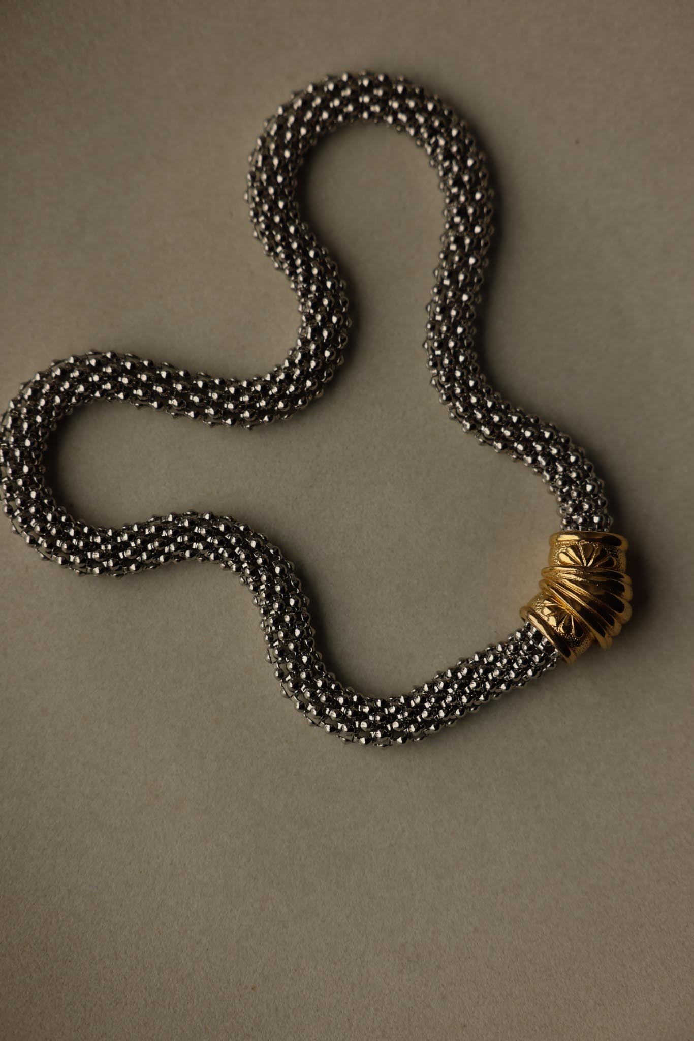 Two-Tone Mesh Magnetic Necklace