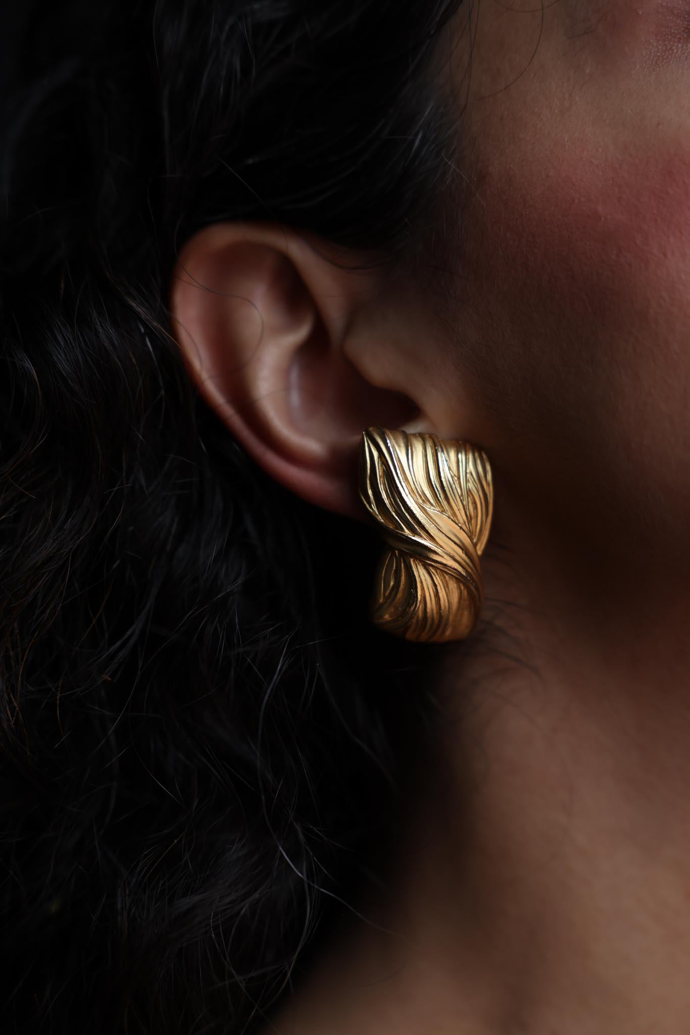 Gold-Filled Swirl Clip-On Earrings