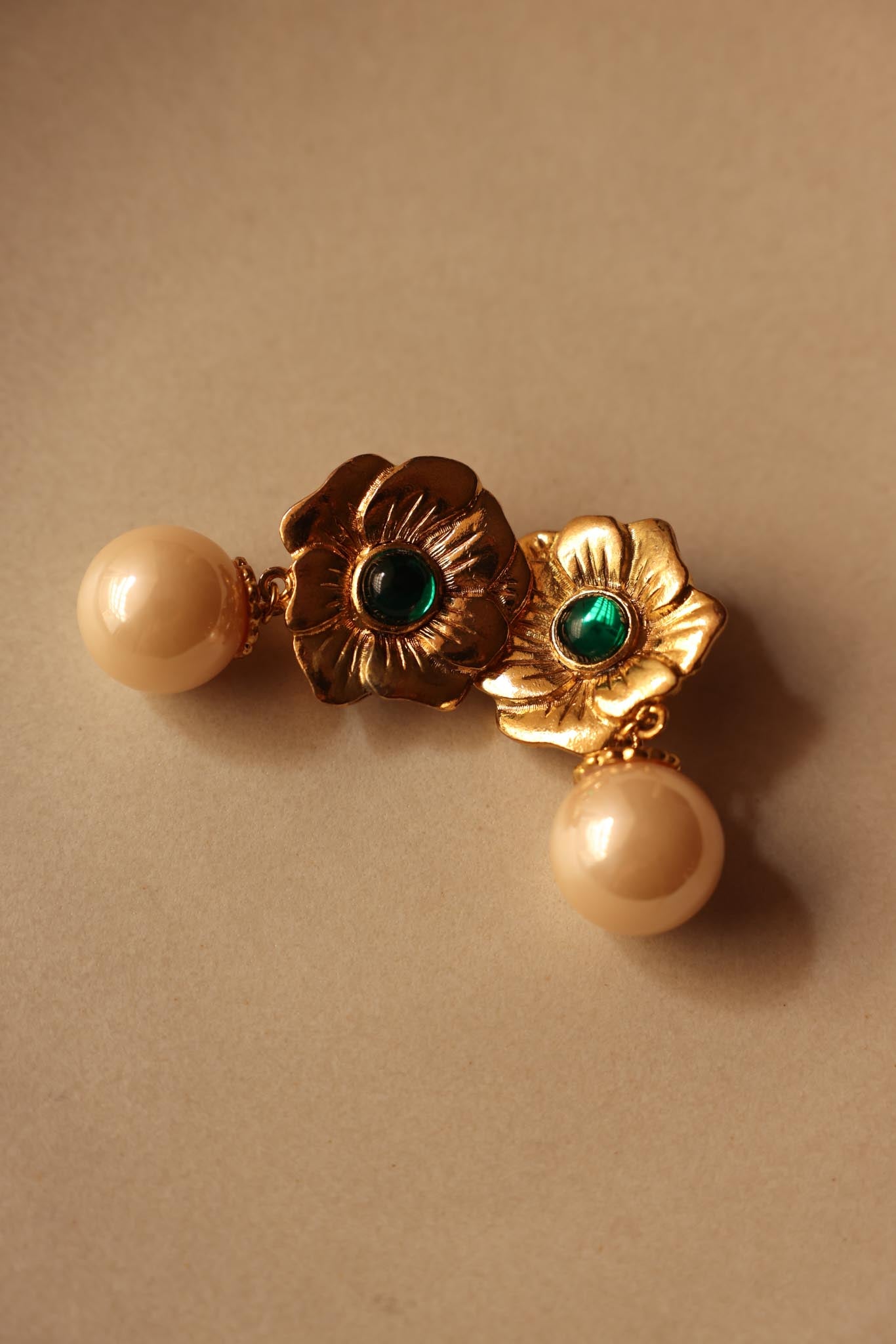 Crystal Ball Drop Clip-On Earrings|Vintage Baazaar 