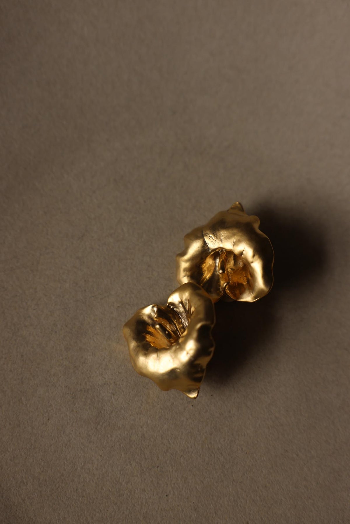 Matte Gold Calla Lily Clip-On Earrings.