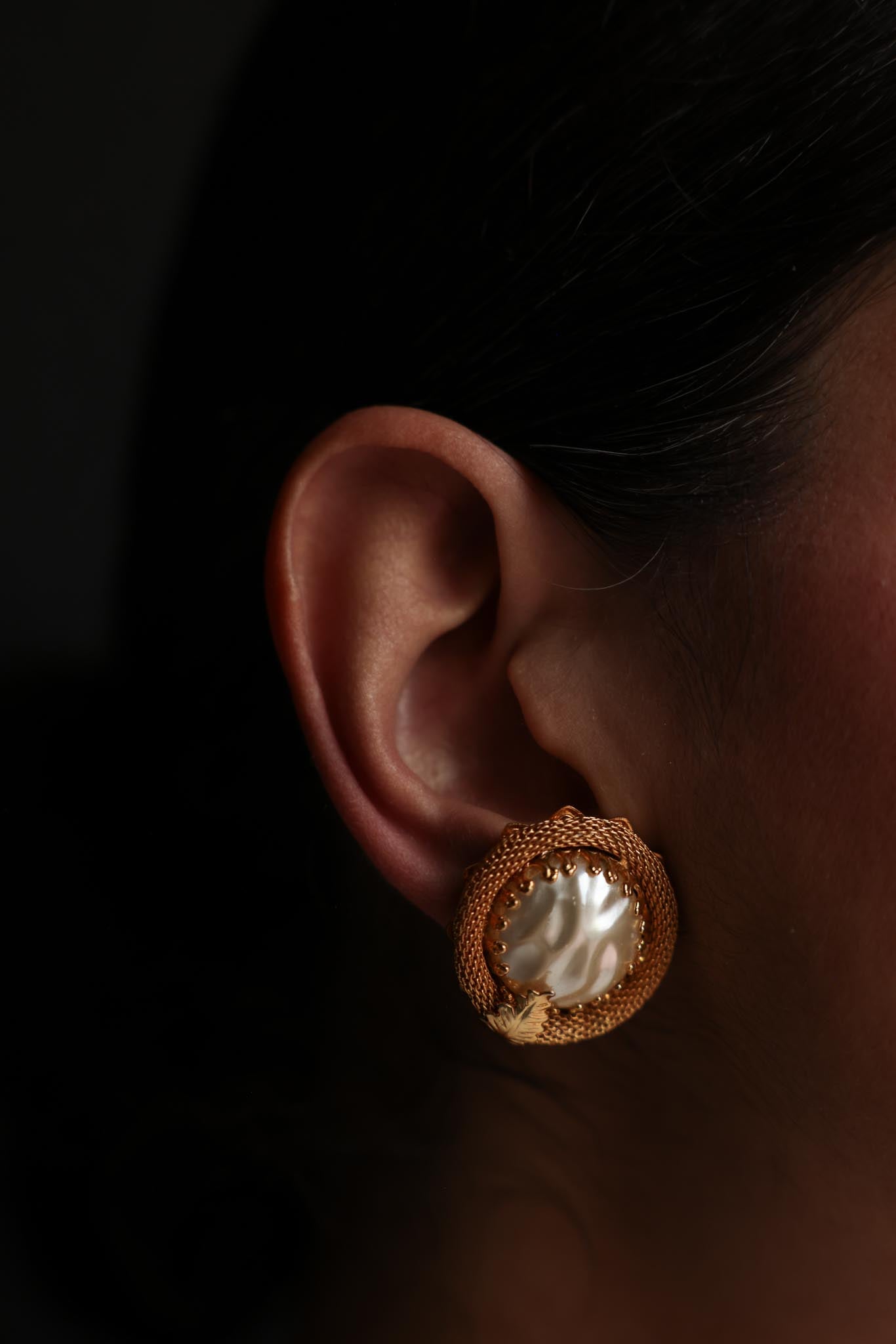 Gold-Tone Faux Pearl Clip-On Earrings