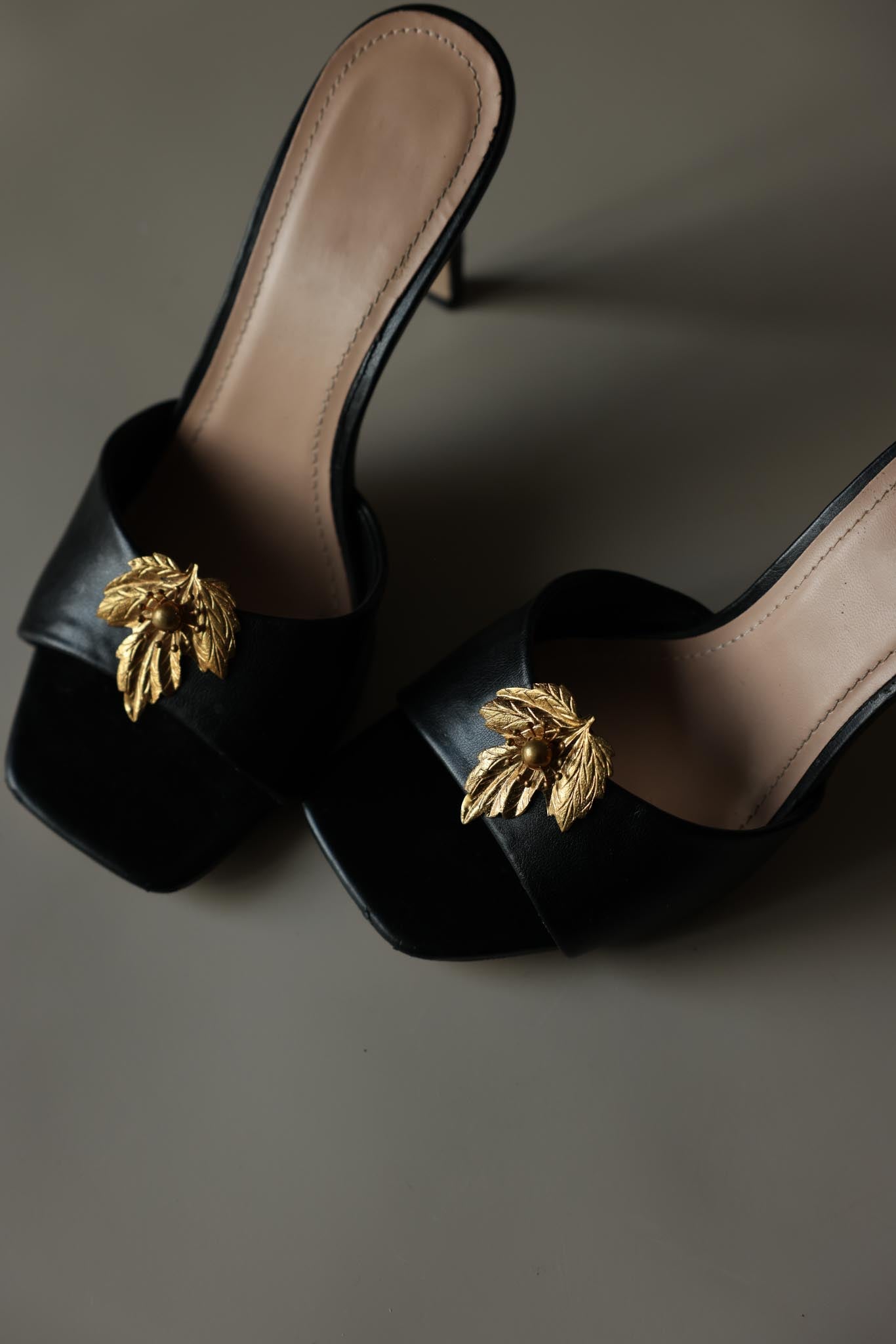 Gold-Tone Leaf Cluster Shoe Clips