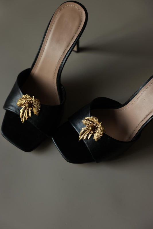 Gold-Tone Leaf Cluster Shoe Clips