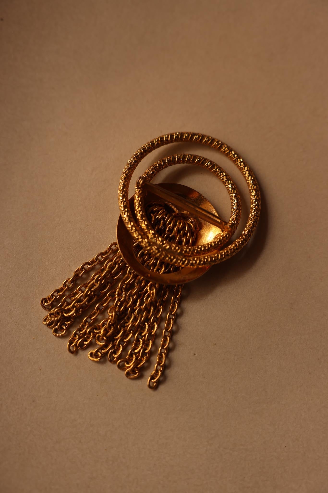 Gilded Cascade Brooch|Vintage Baazaar 