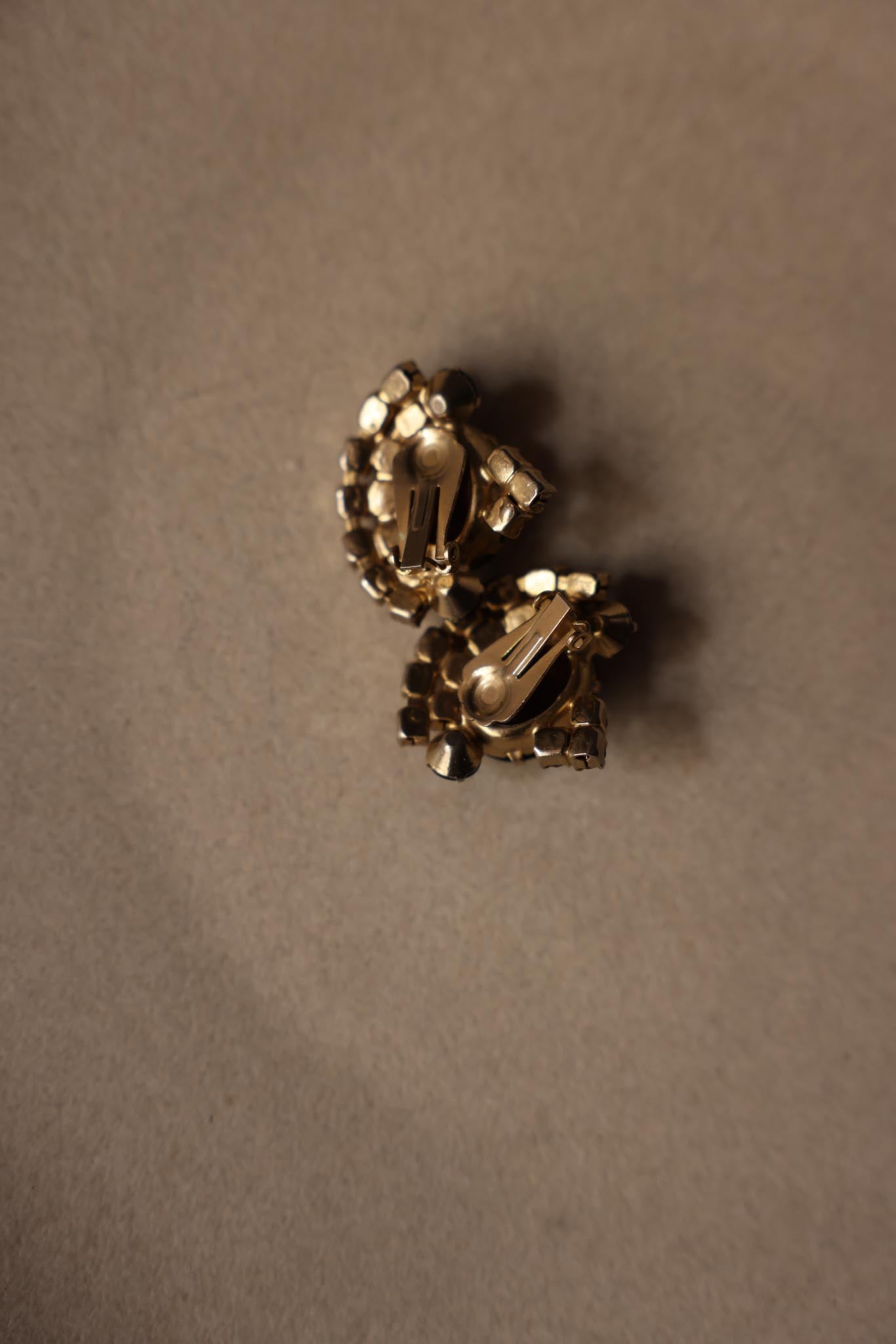 Pink Rhinestone Clip-On Earrings