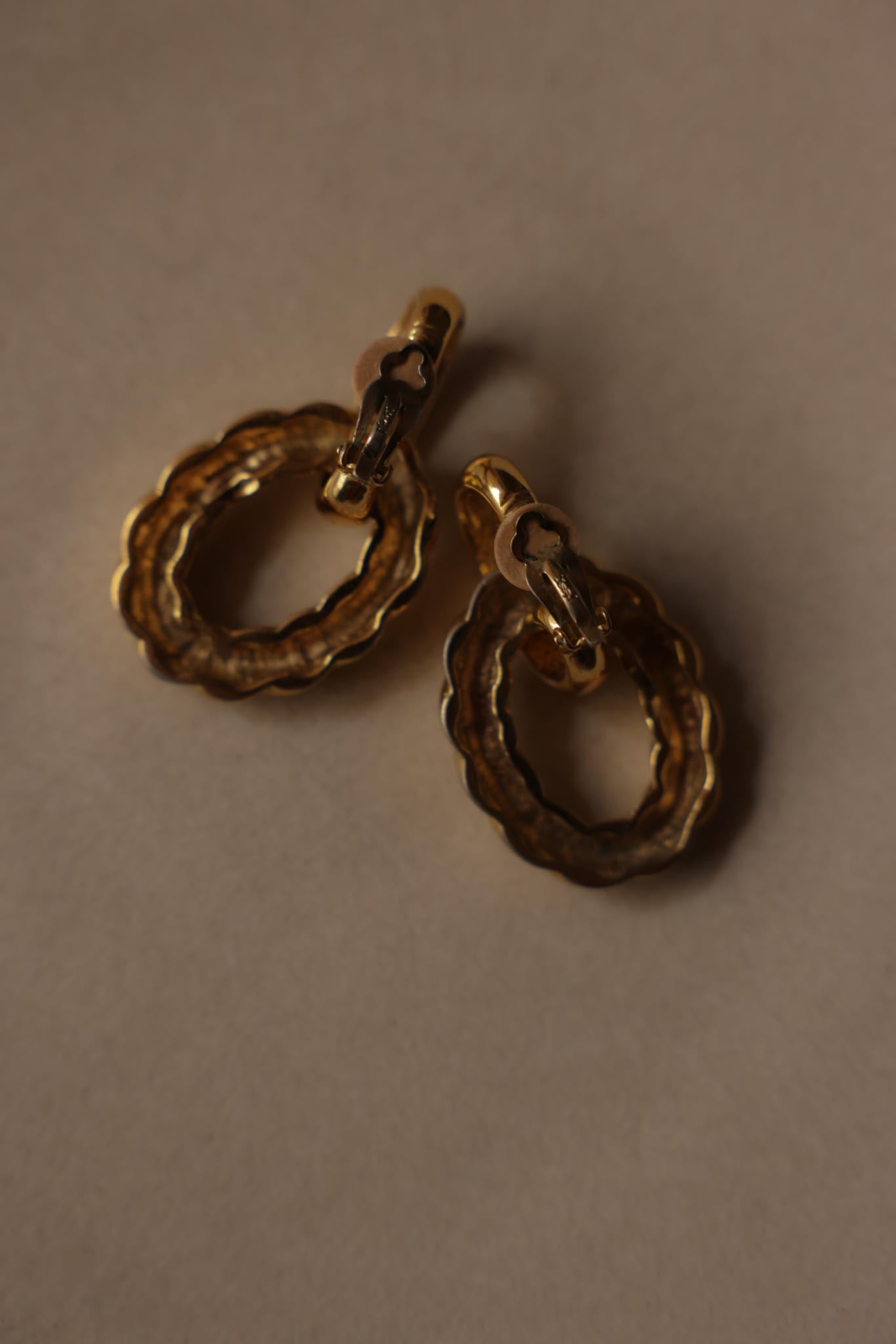 1980s YSL Gold-Tone Door Knocker Clip-On Earrings