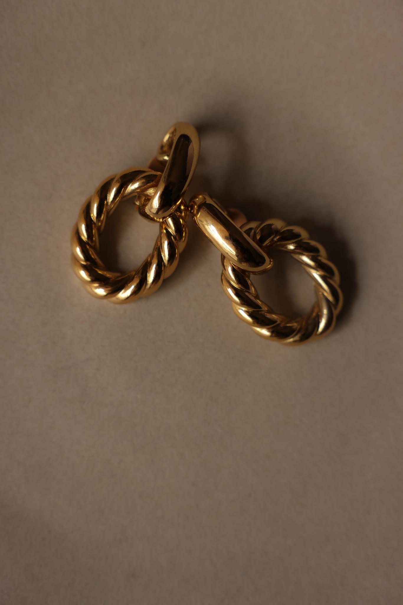 1980s YSL Gold-Tone Door Knocker Clip-On Earrings