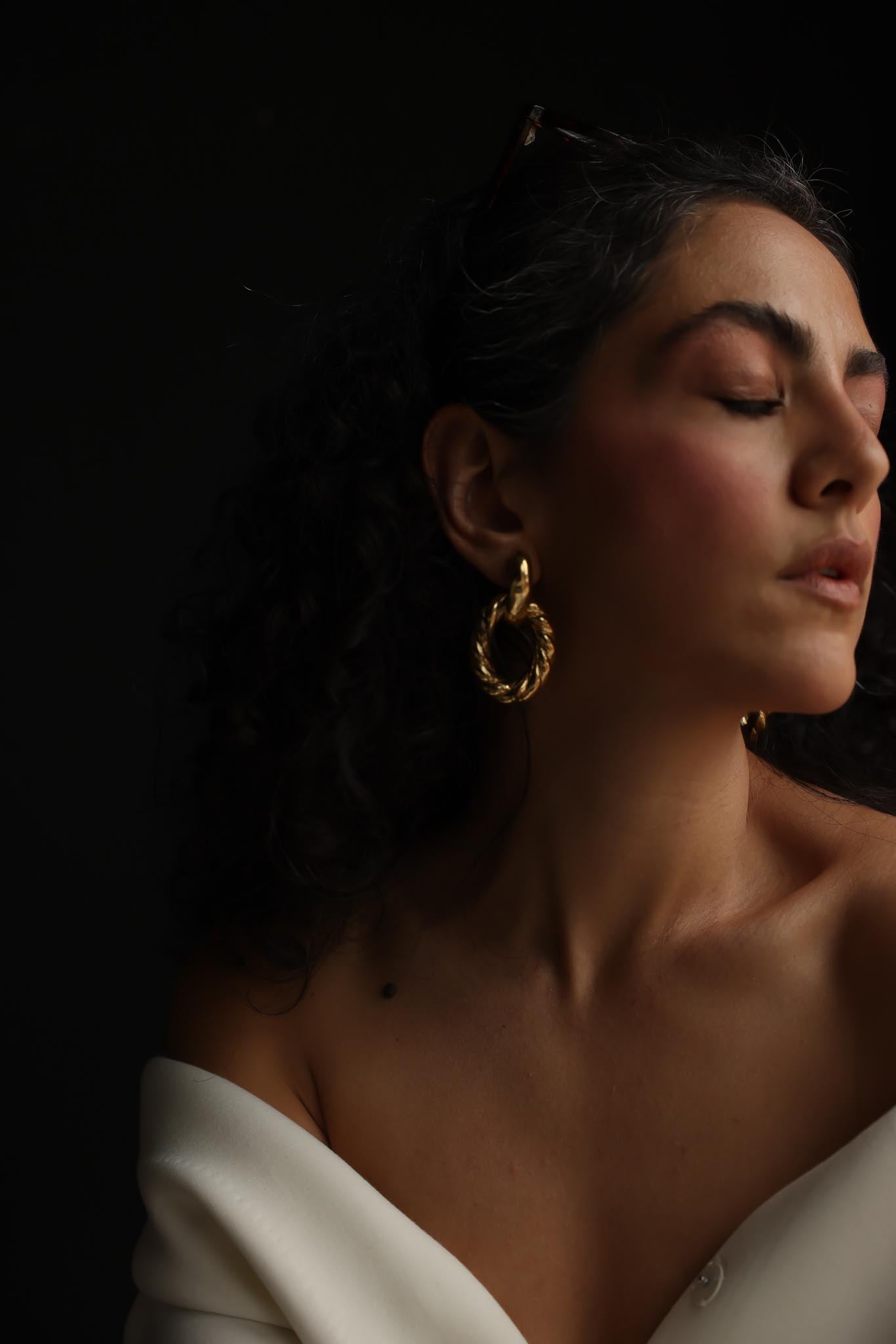 1980s YSL Gold-Tone Door Knocker Clip-On Earrings