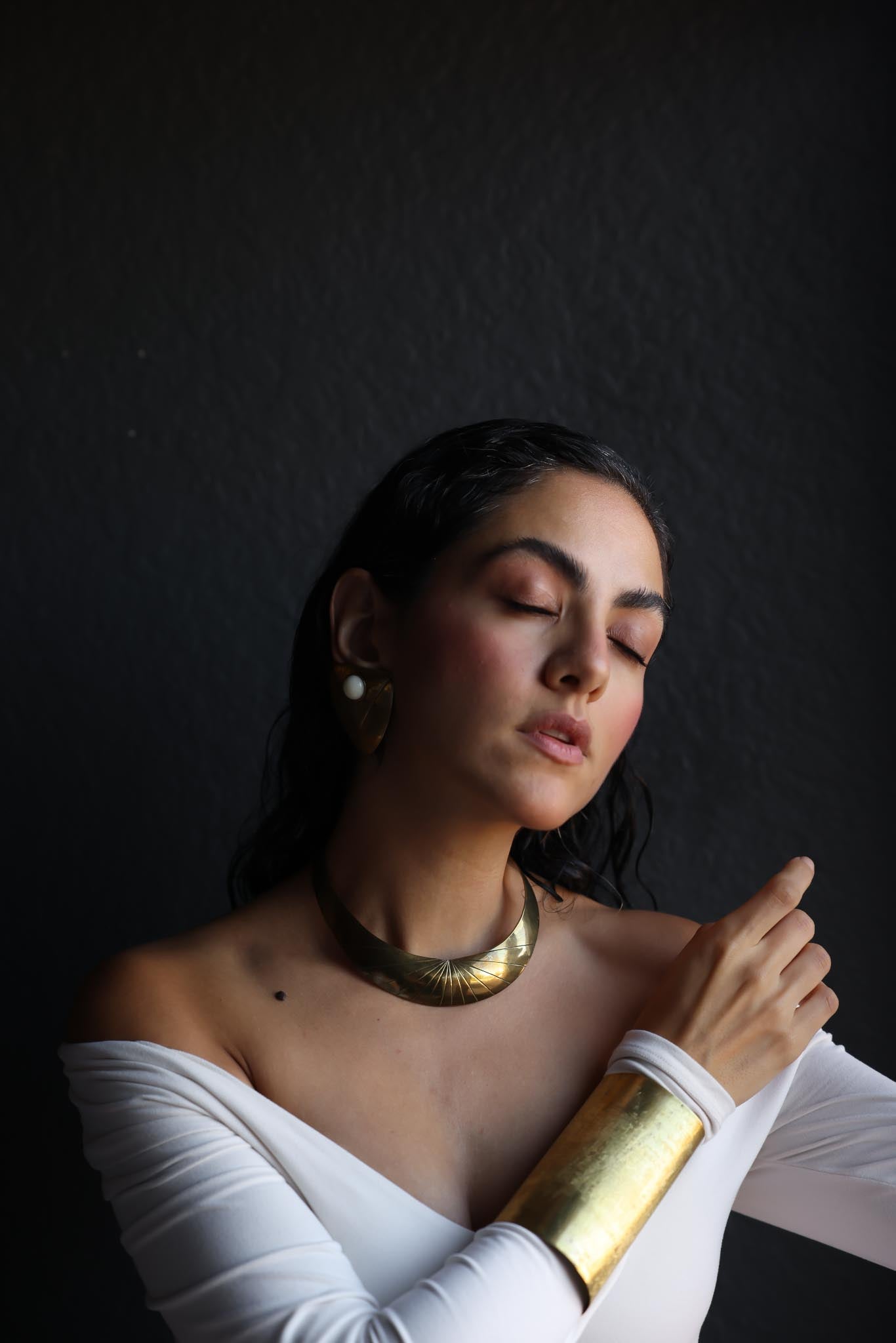 Brass Sunburst Collar Necklace|Vintage Baazaar 