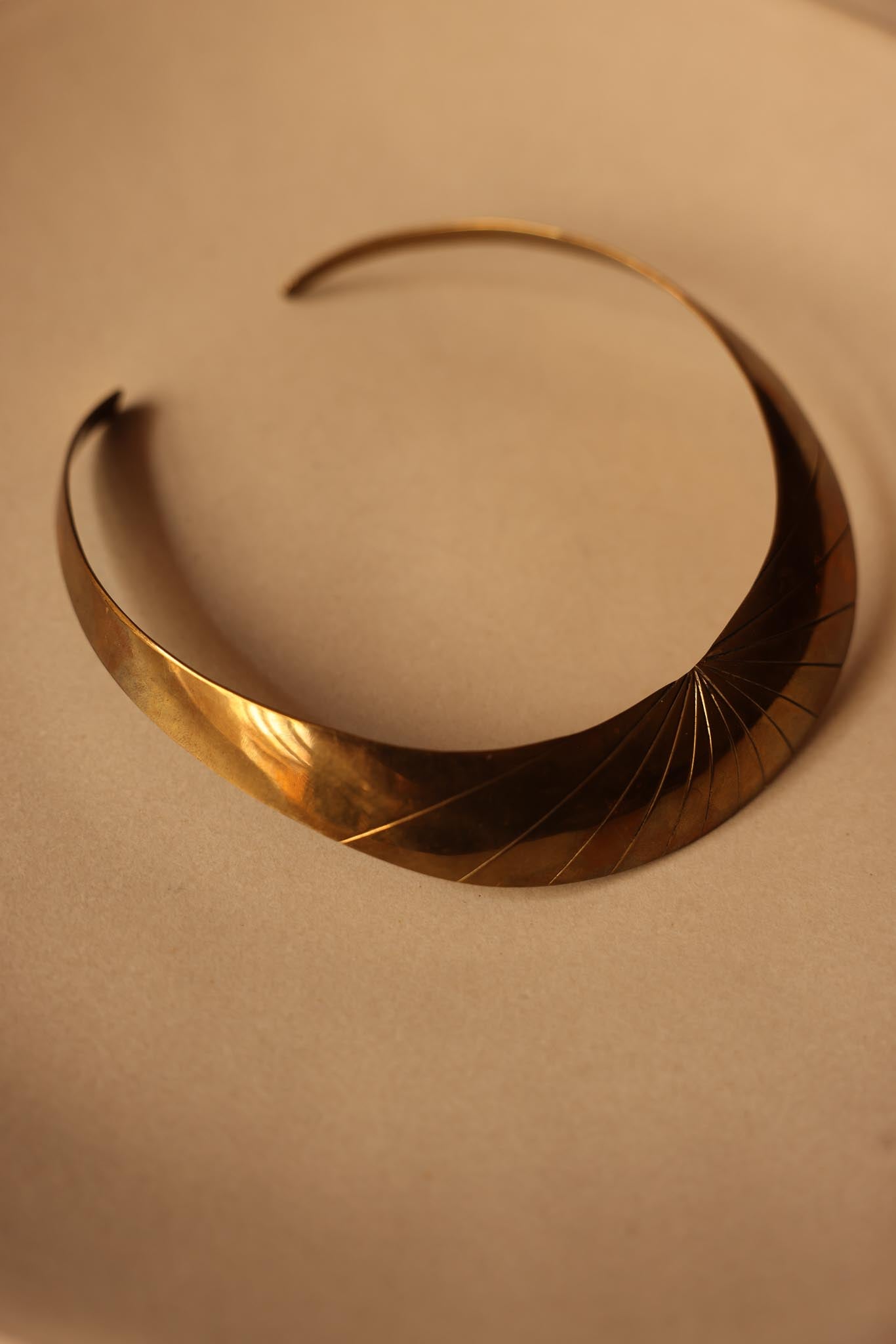 Brass Sunburst Collar Necklace|Vintage Baazaar 