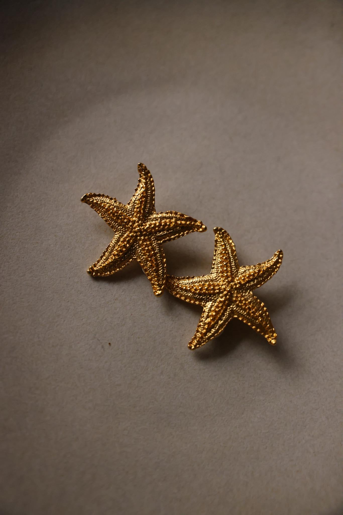 Gold-Tone Starfish Clip-On Earrings|Vintage Baazaar 