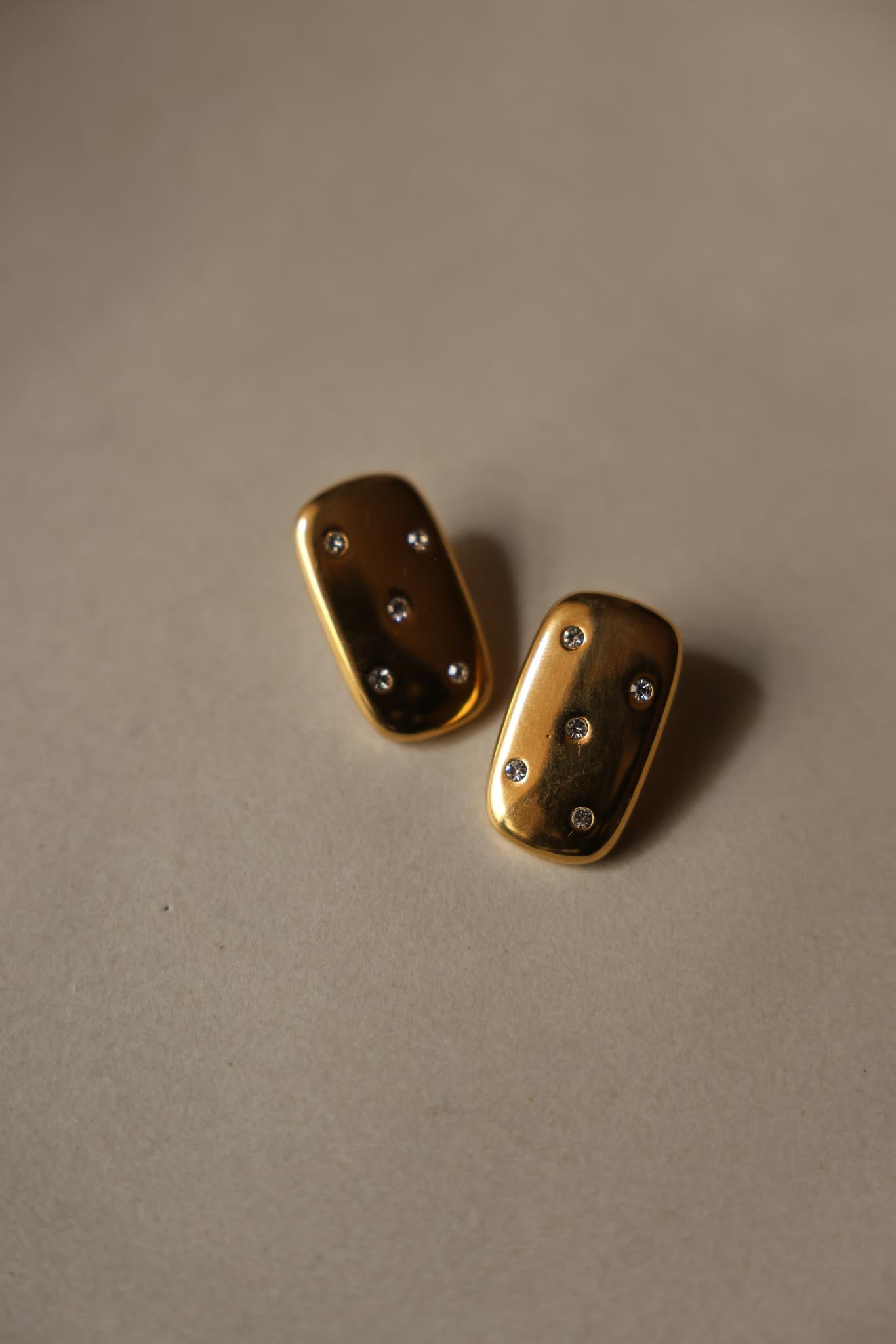Liz Claiborne Gold-Toned Rectangle Earrings|Vintage Baazaar 