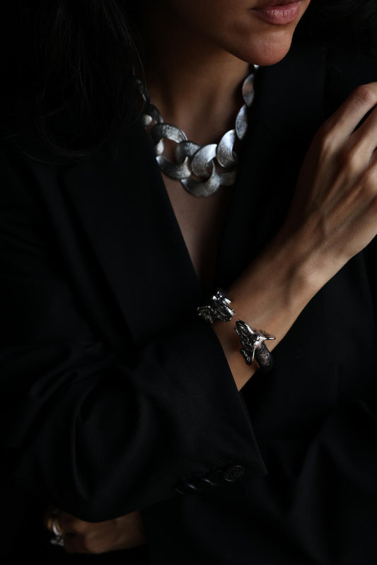 Silver Link Chain Necklace|Vintage Baazaar 