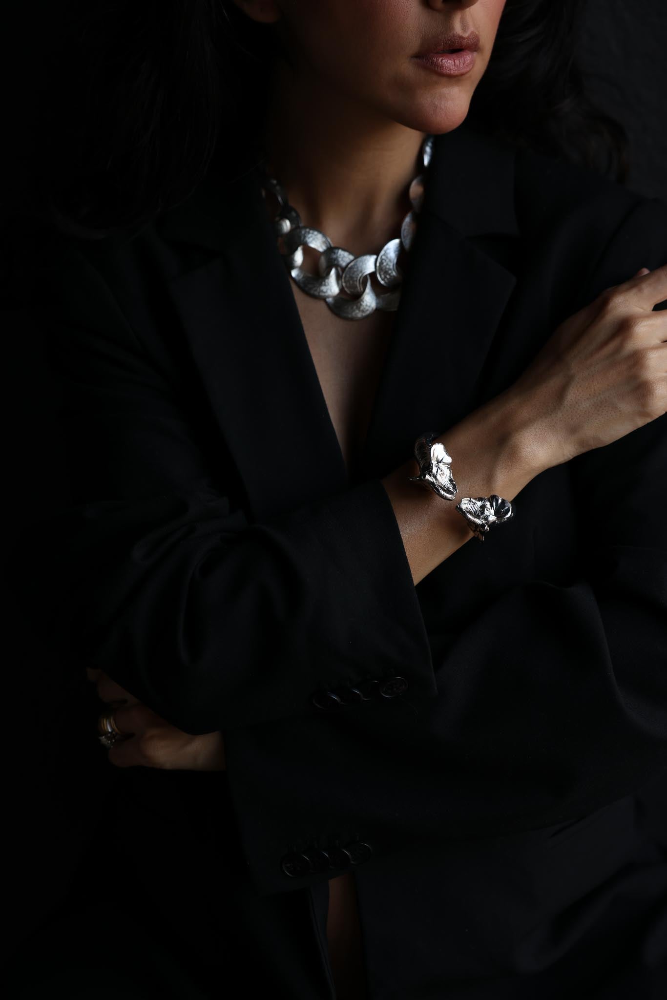 Silver Link Chain Necklace|Vintage Baazaar 