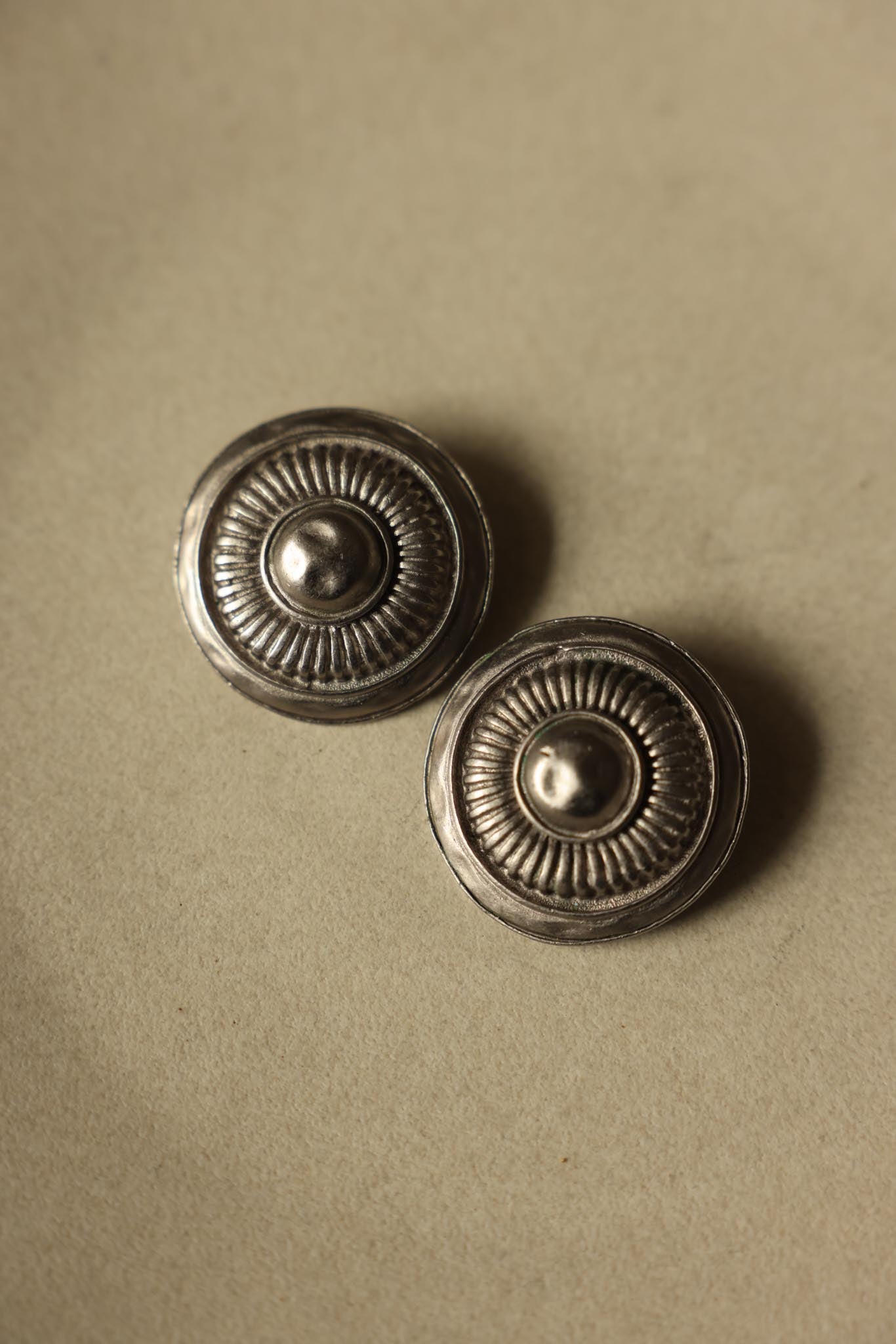 Silver-Tone Sunburst Clip-On Earrings