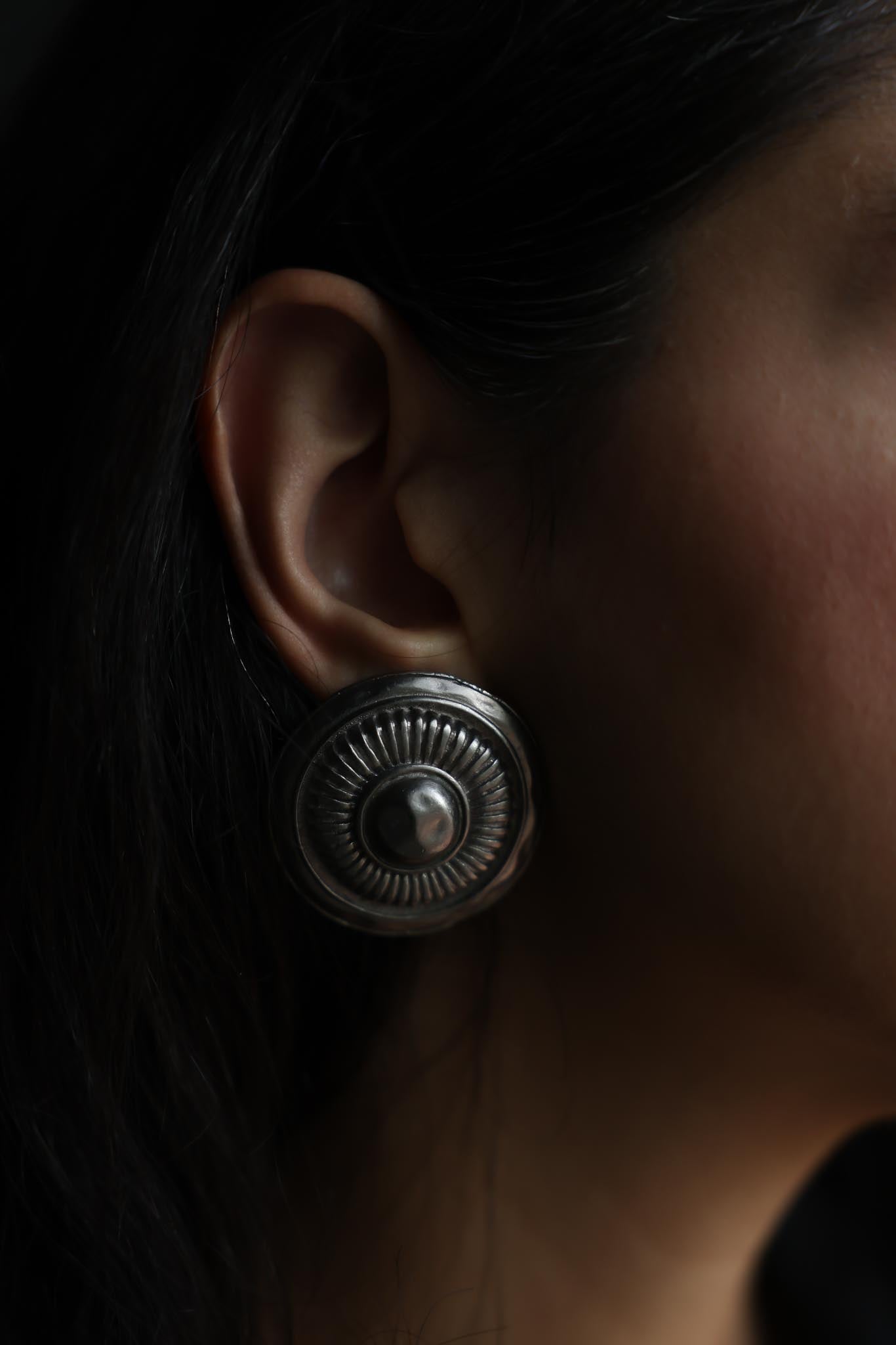 Silver-Tone Sunburst Clip-On Earrings
