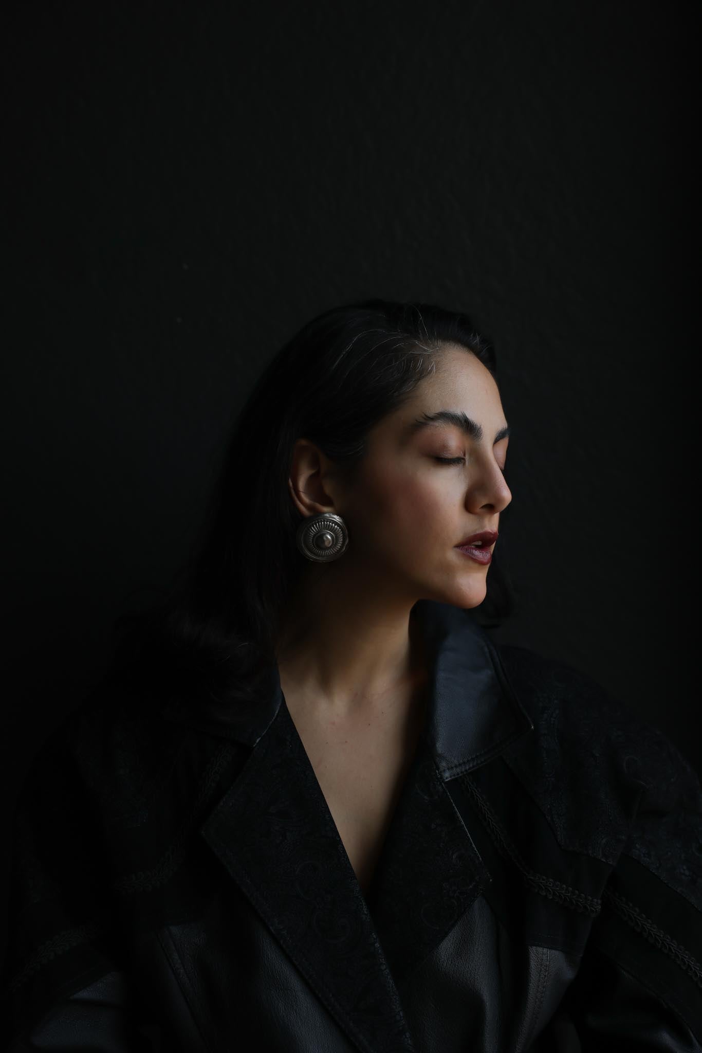 Silver-Tone Sunburst Clip-On Earrings