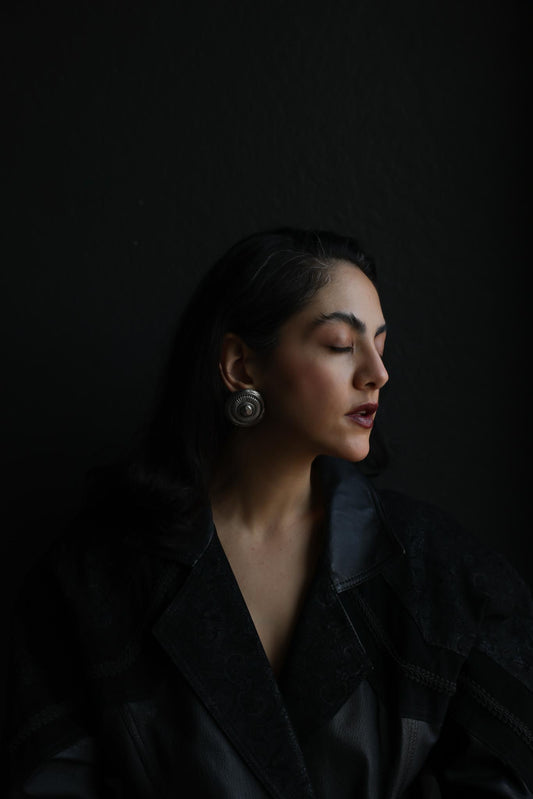 Silver-Tone Sunburst Clip-On Earrings