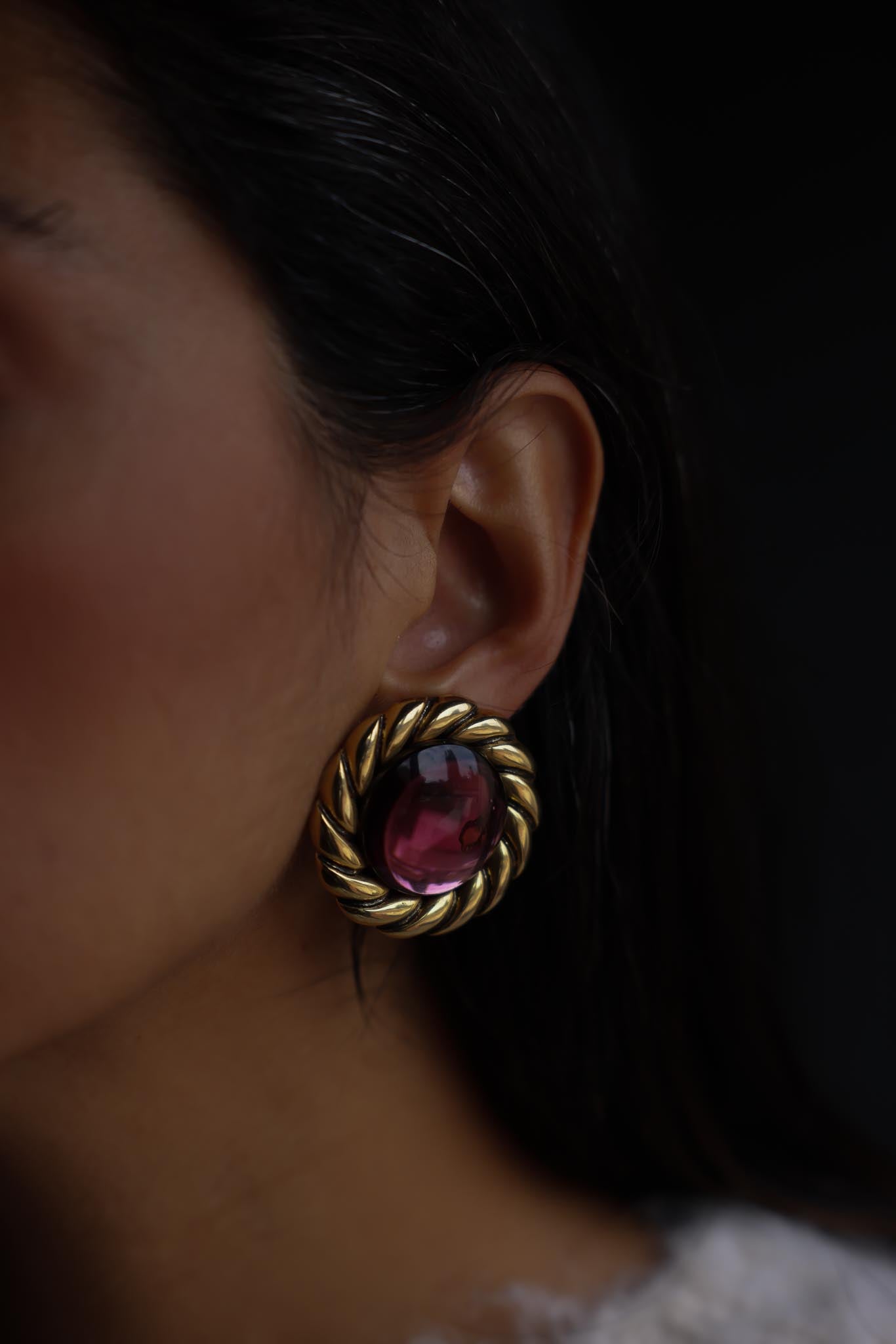 Garnet Twist Earrings|Vintage Baazaar 