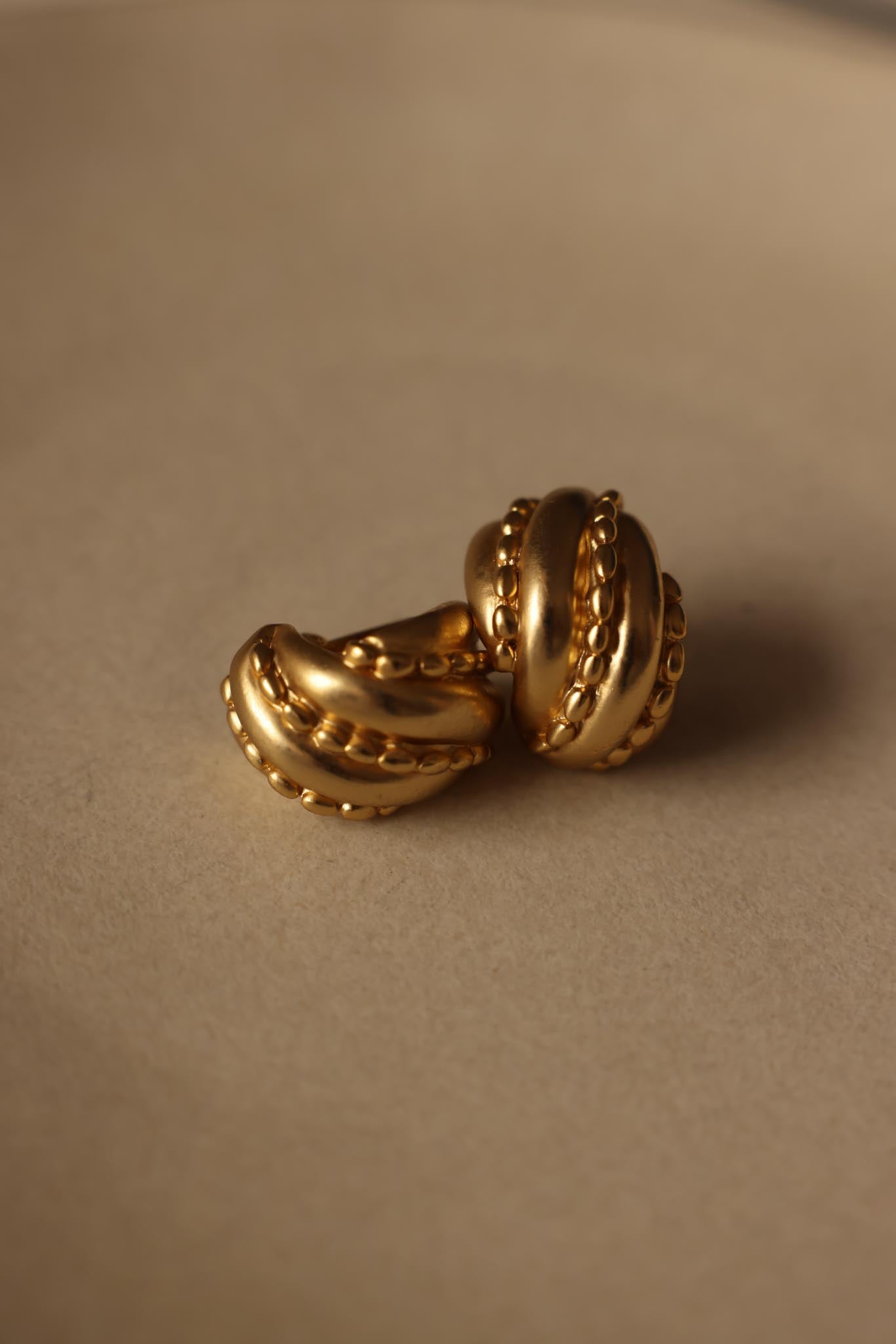 Golden Weave Clip-On Earrings|Vintage Baazaar 