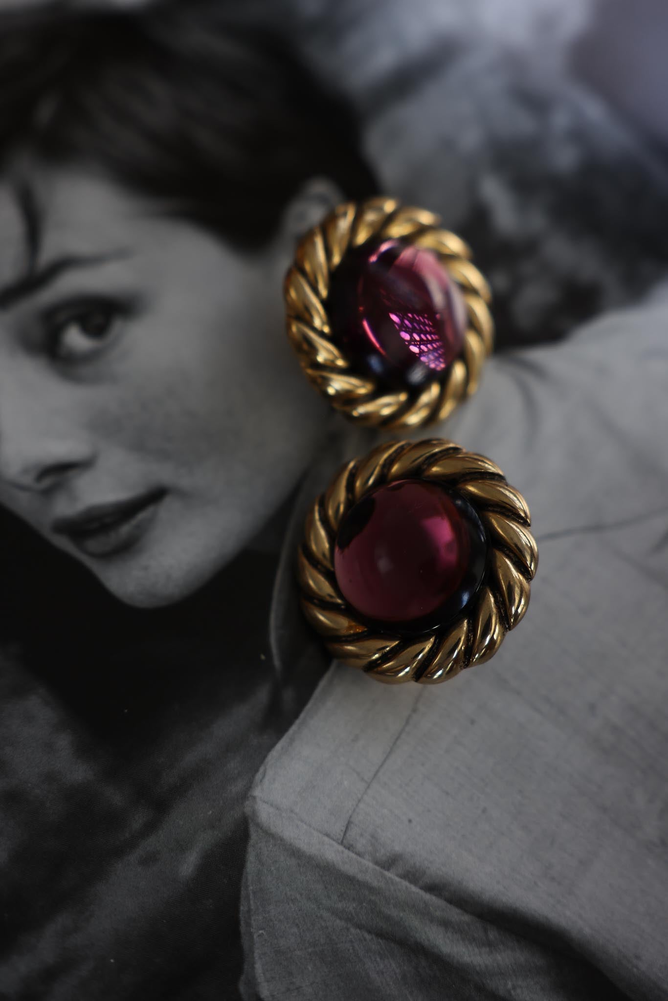 Garnet Twist Earrings|Vintage Baazaar 