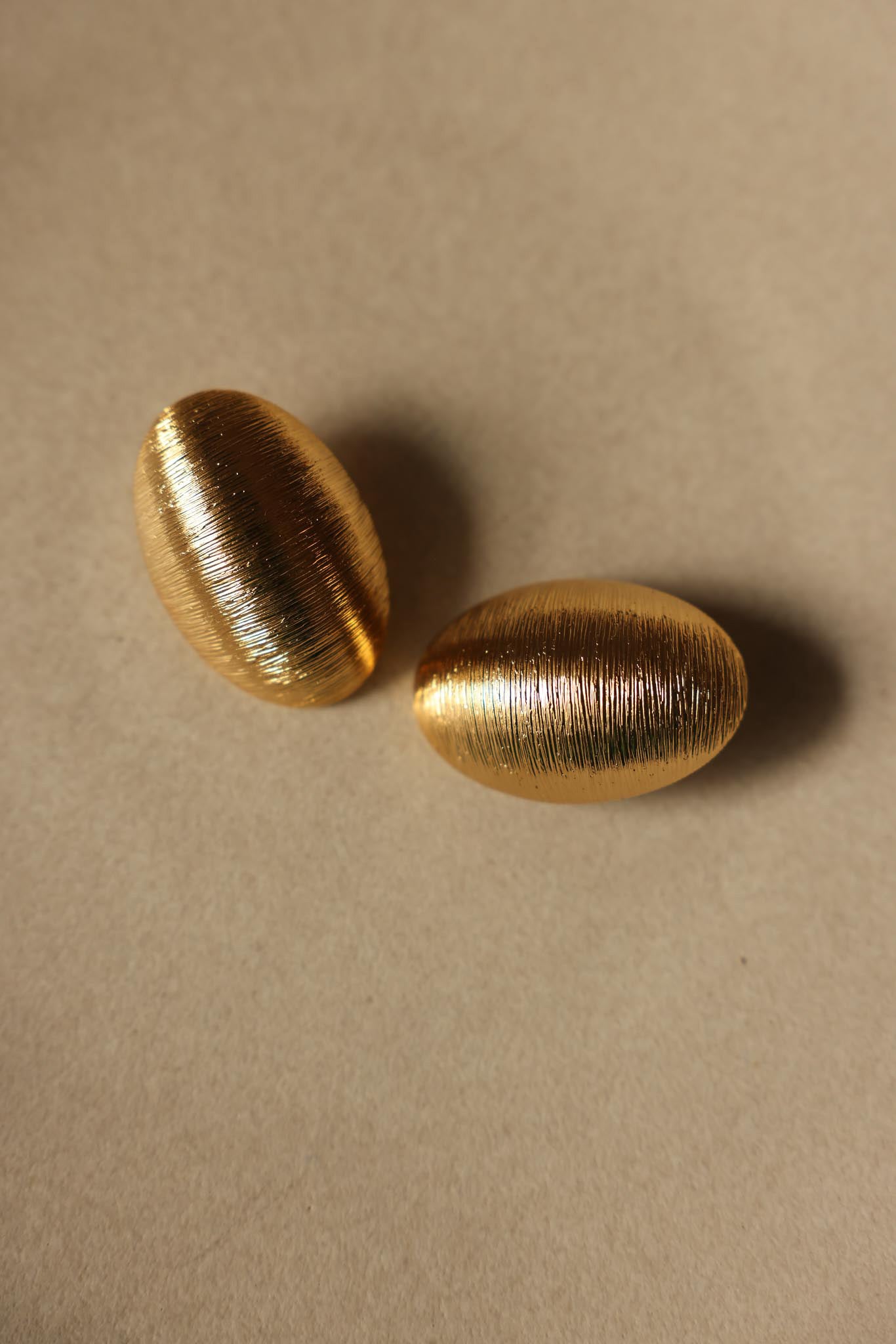 Premier USA Gold-Tone Oval Clip-On Earrings|Vintage Baazaar 