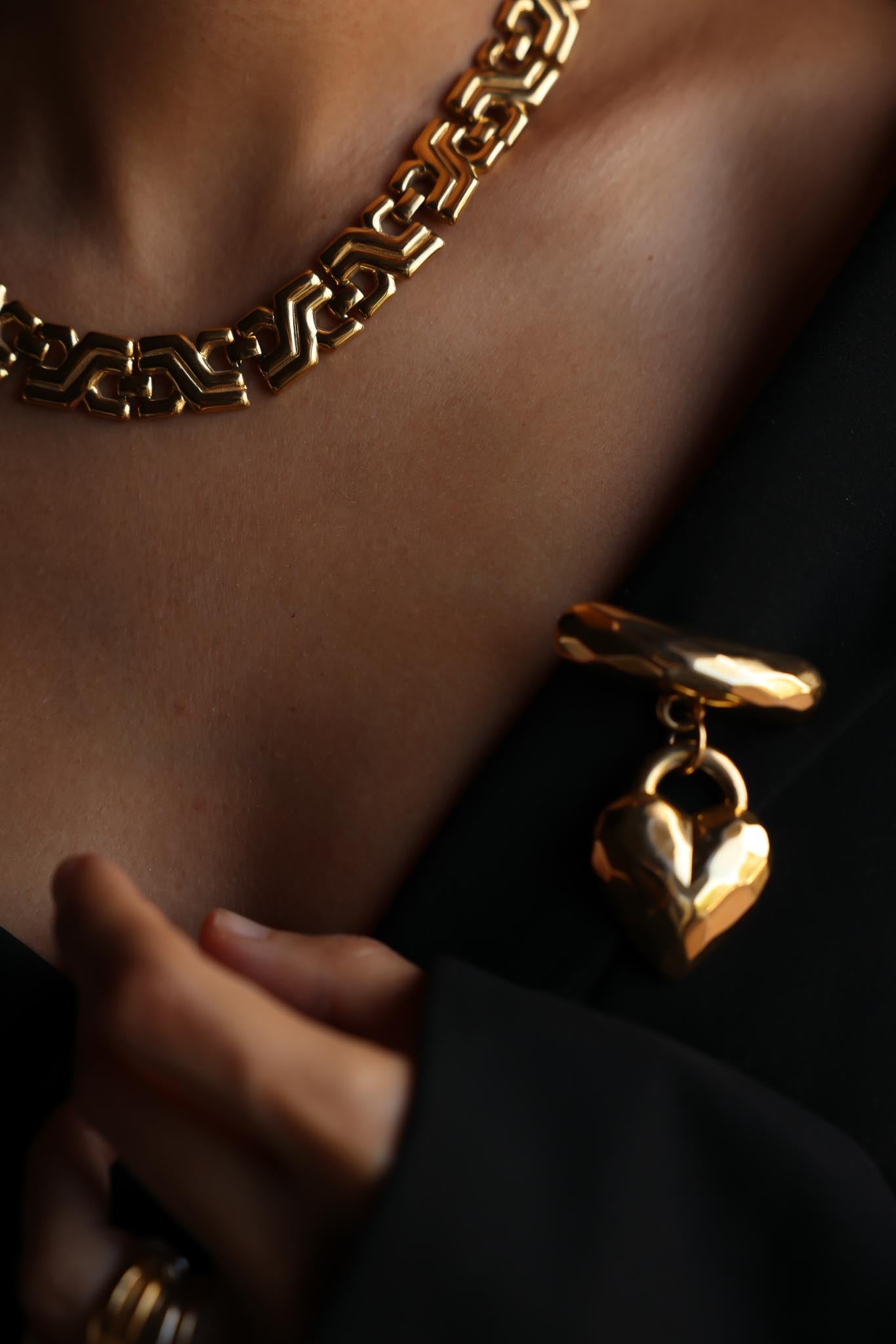 Monet Geometric Link Necklace|Vintage Baazaar 