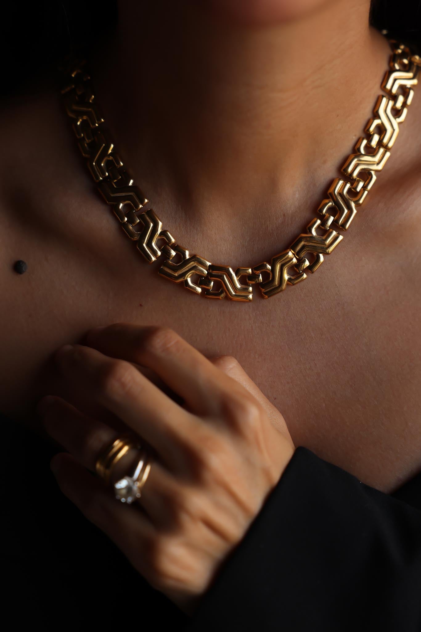 Monet Geometric Link Necklace|Vintage Baazaar 