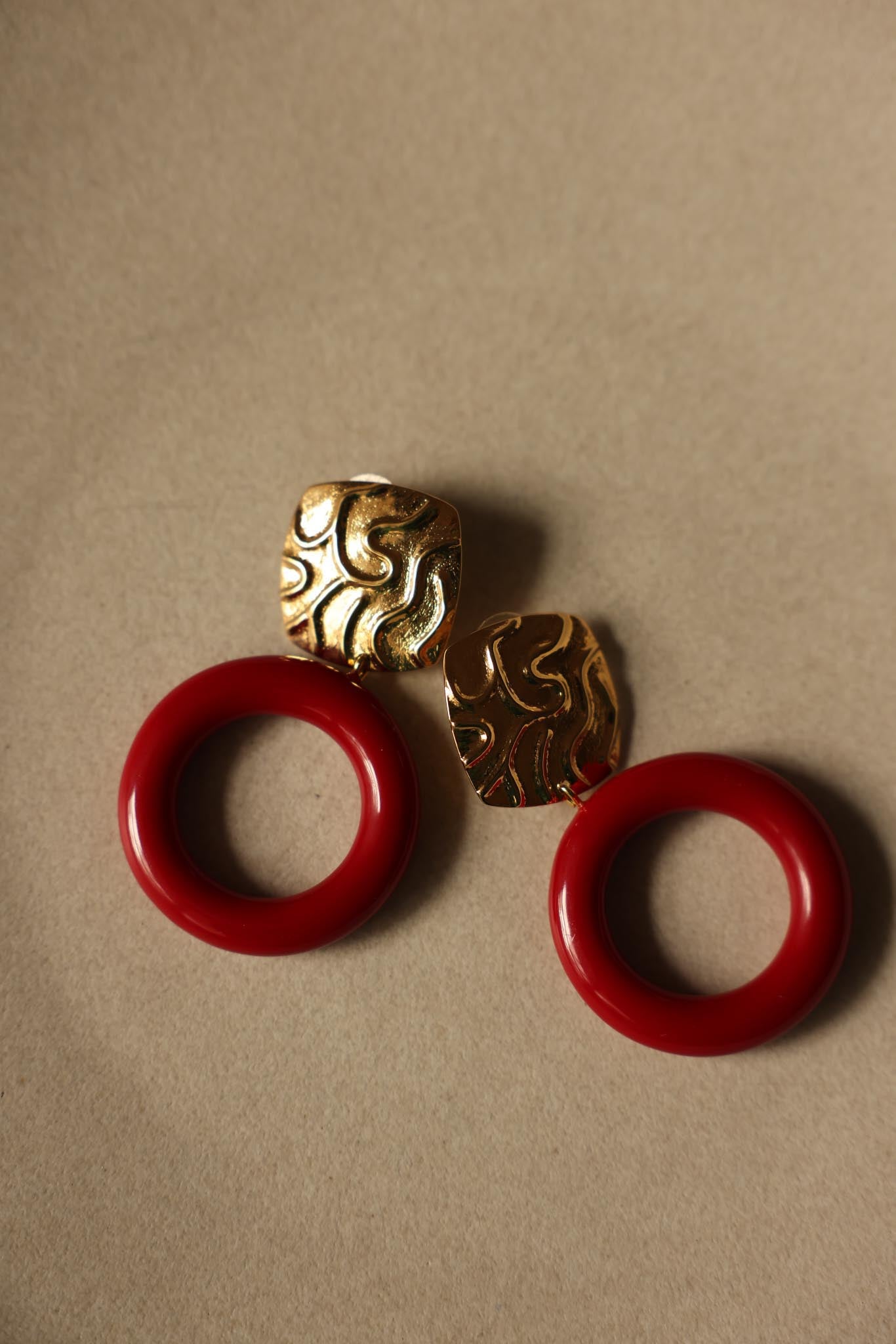 Crimson Swirl Statement Earrings|Vintage Baazaar 