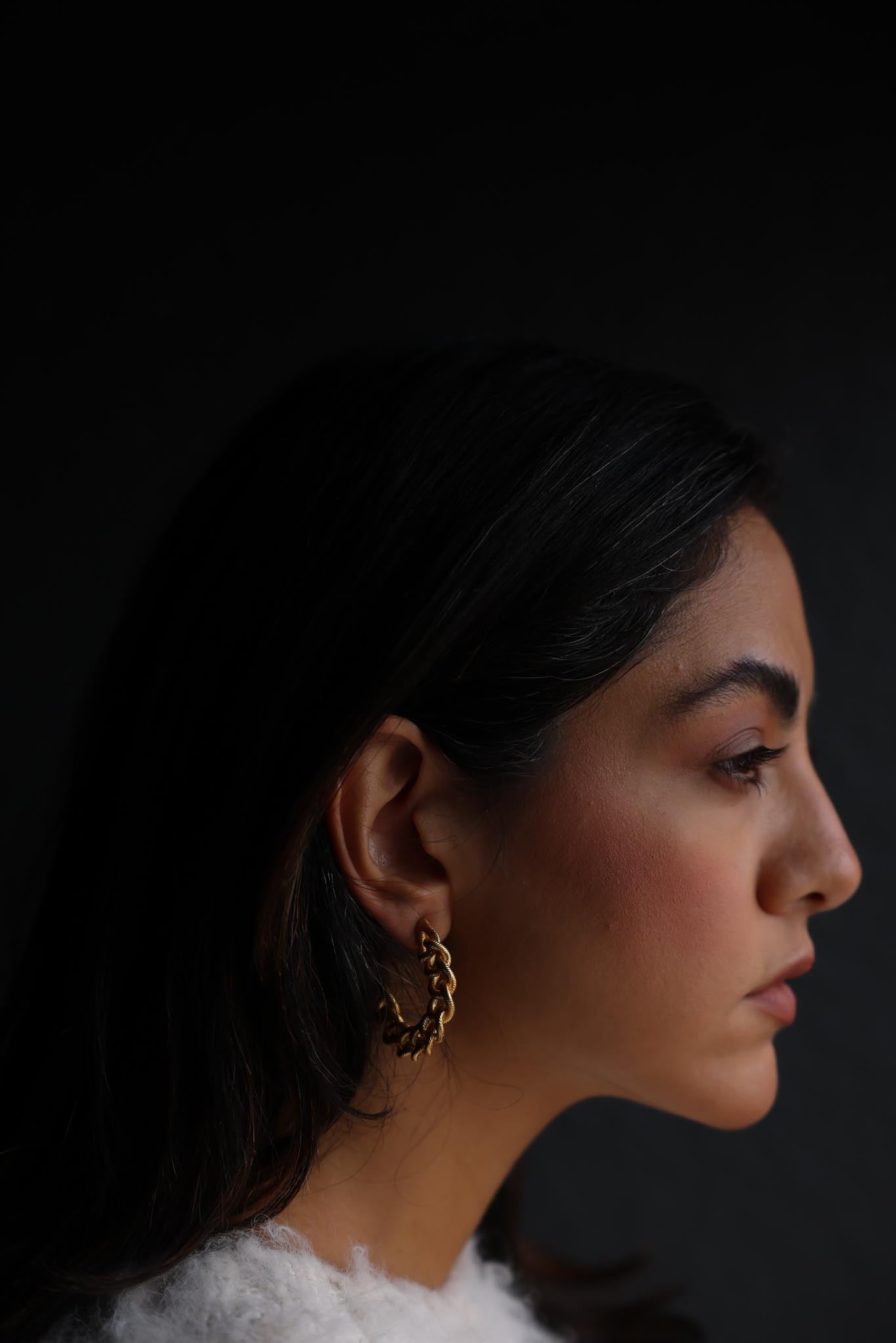 Golden Link Hoop|Vintage Baazaar 
