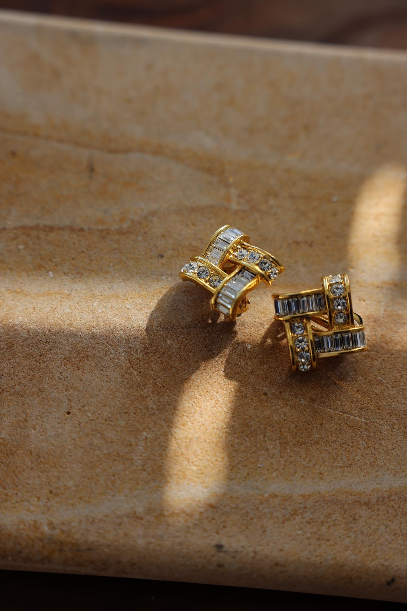 Crystal Cascade Knot Earrings|Vintage Baazaar 