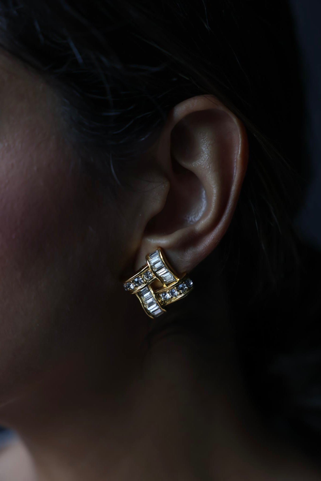 Crystal Cascade Knot Earrings|Vintage Baazaar 