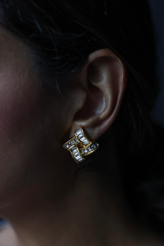 Crystal Cascade Knot Earrings|Vintage Baazaar 