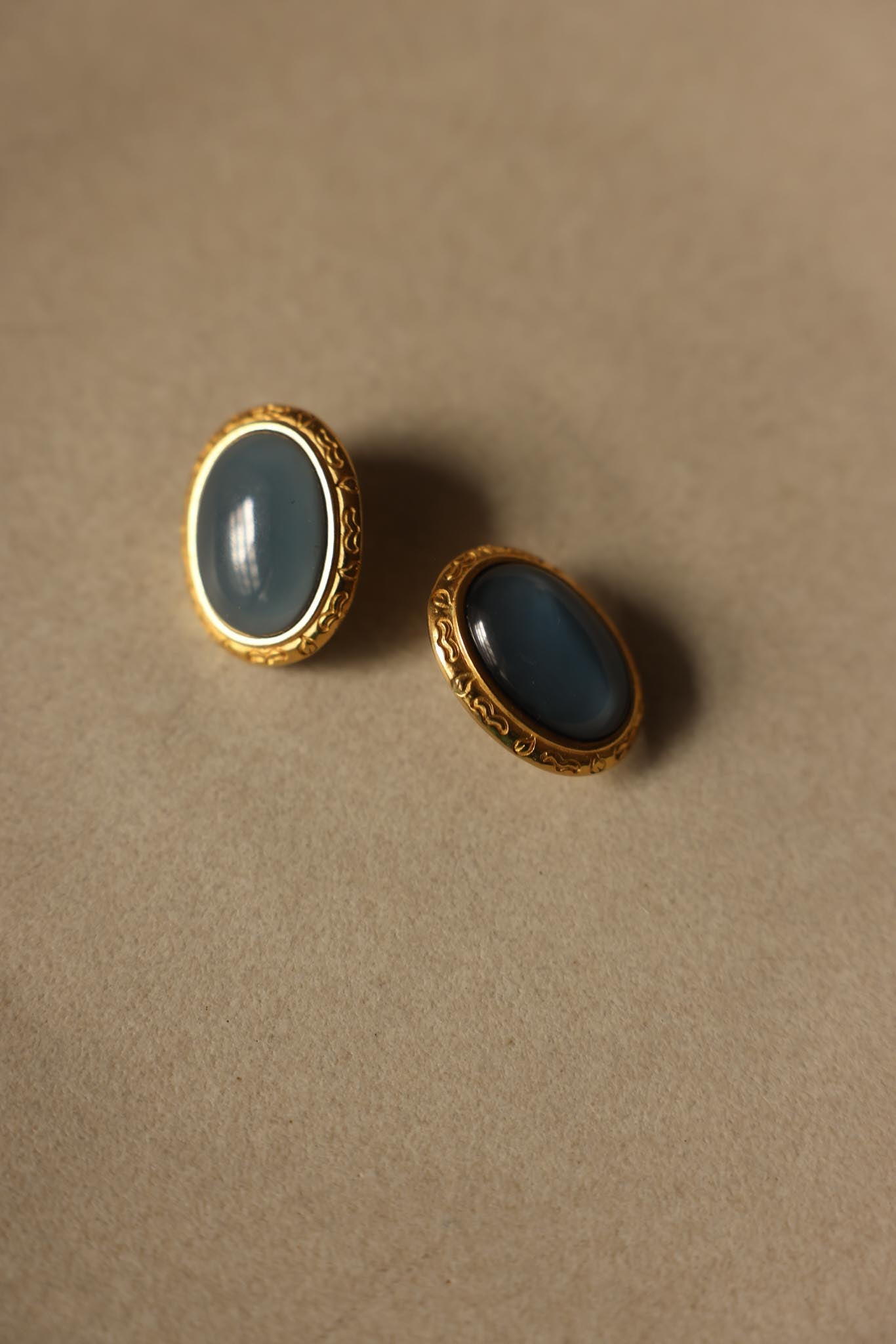Azure Elegance Vintage Earrings|Vintage Baazaar 