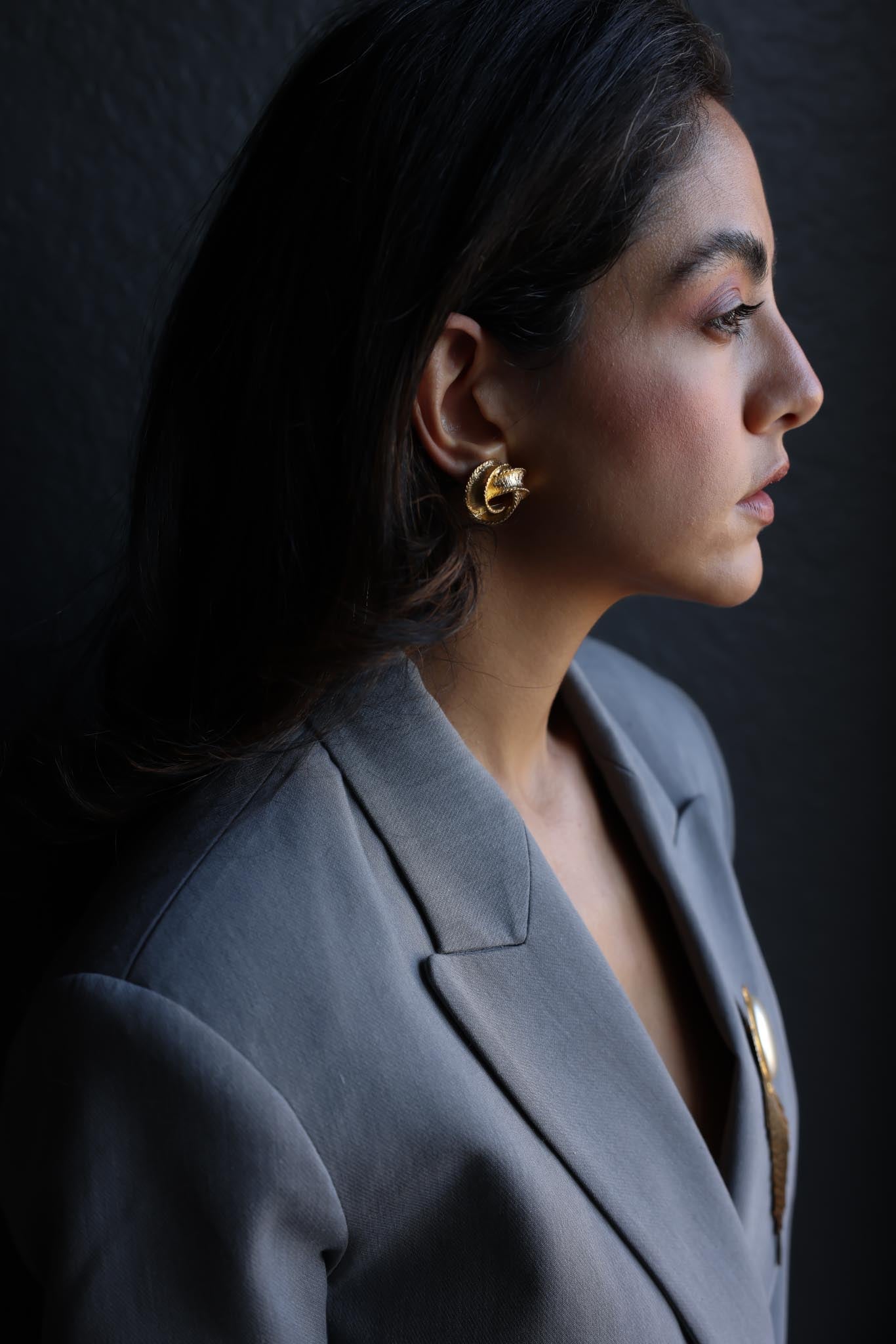 Golden Infinity Knot Earrings|Vintage Baazaar 