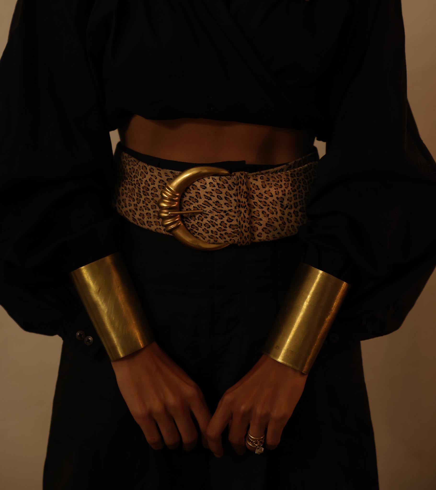 Leopard Gold Statement Belt|Vintage Baazaar 