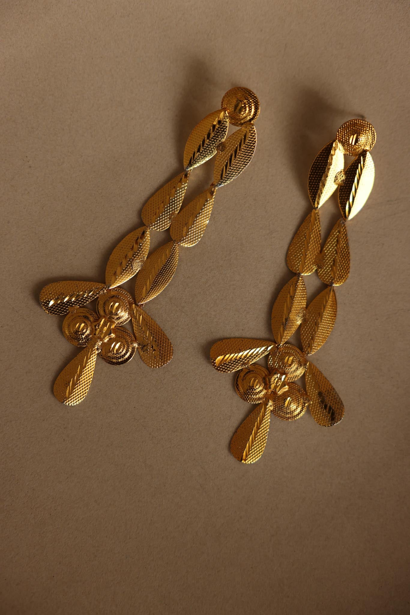 Sami-Inspired Gold Drop Earrings|Vintage Baazaar 
