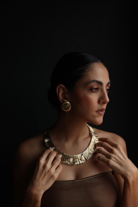 Unsigned Les Bernard Gold-Tone Collar Necklace|Vintage Baazaar 