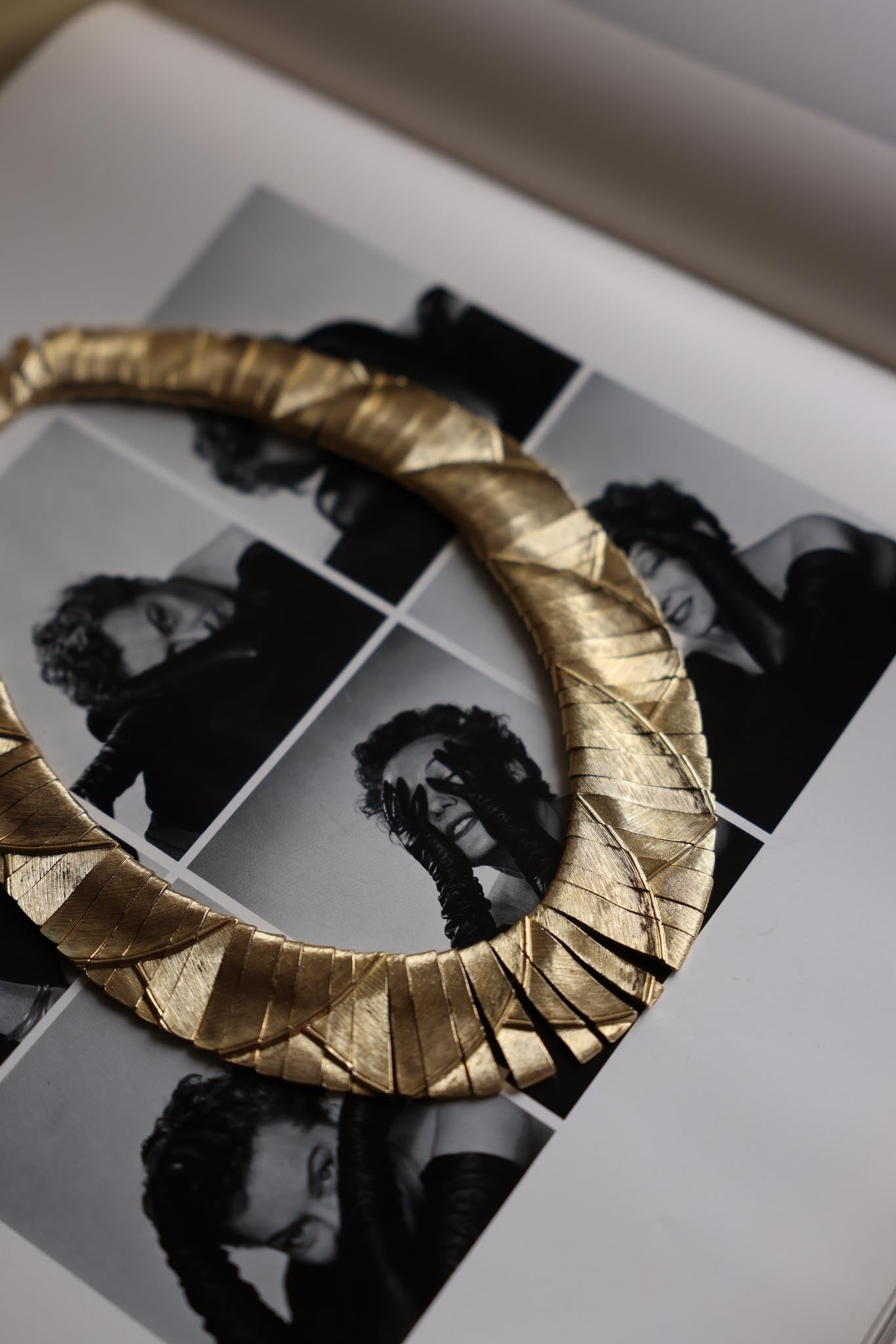 Unsigned Les Bernard Gold-Tone Collar Necklace|Vintage Baazaar 