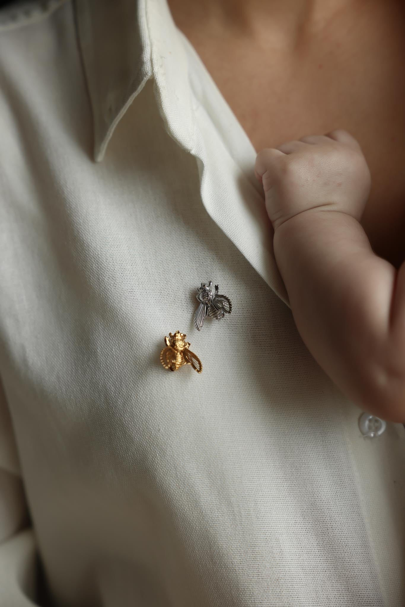 Monet Bee Brooch Set – Gold-Tone and Silver-Tone