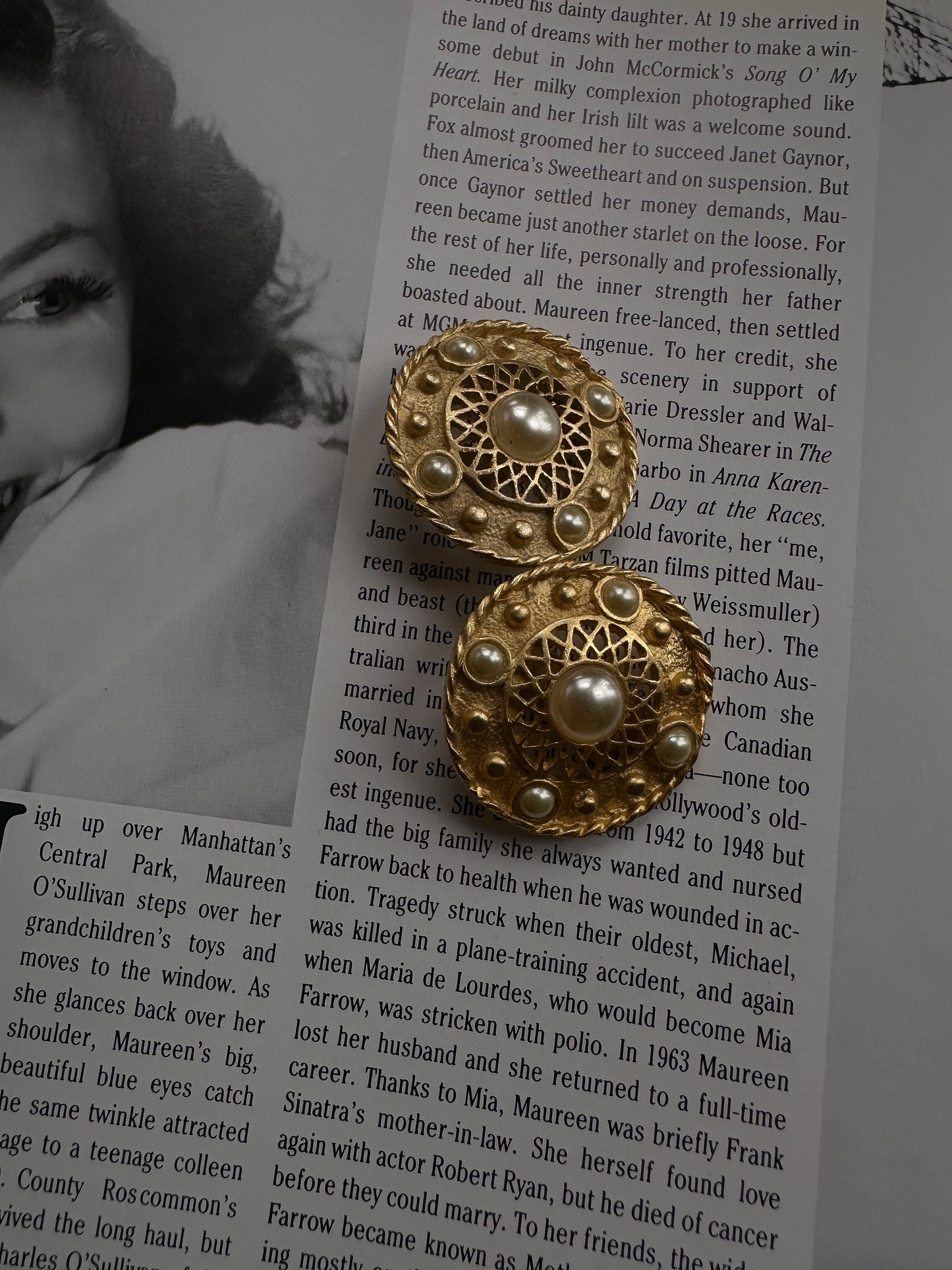 Golden Filigree Pearl Earrings|Vintage Baazaar 